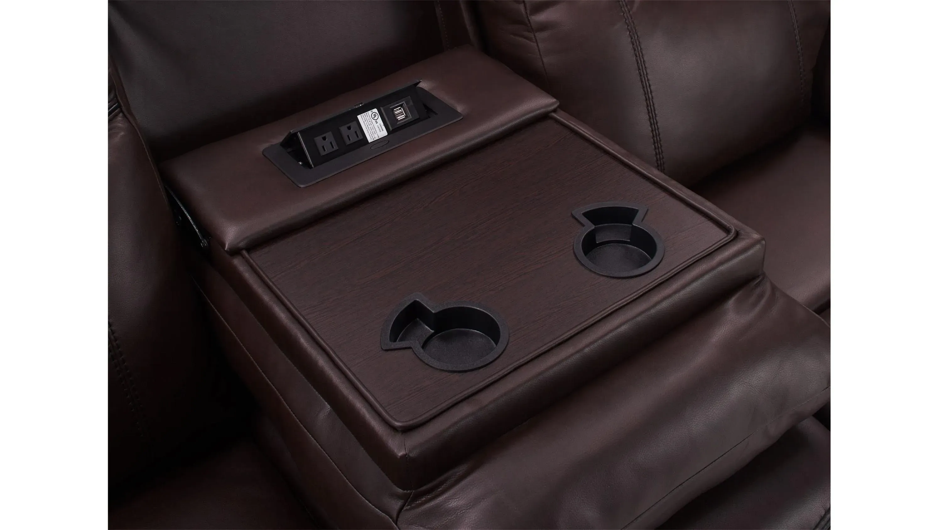 Ross Reclining Sofa w/ Drop Down Table | Raymour & Flanigan