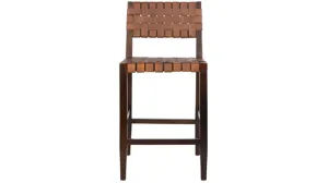Lamar Woven Leather Counter Stool | Raymour & Flanigan