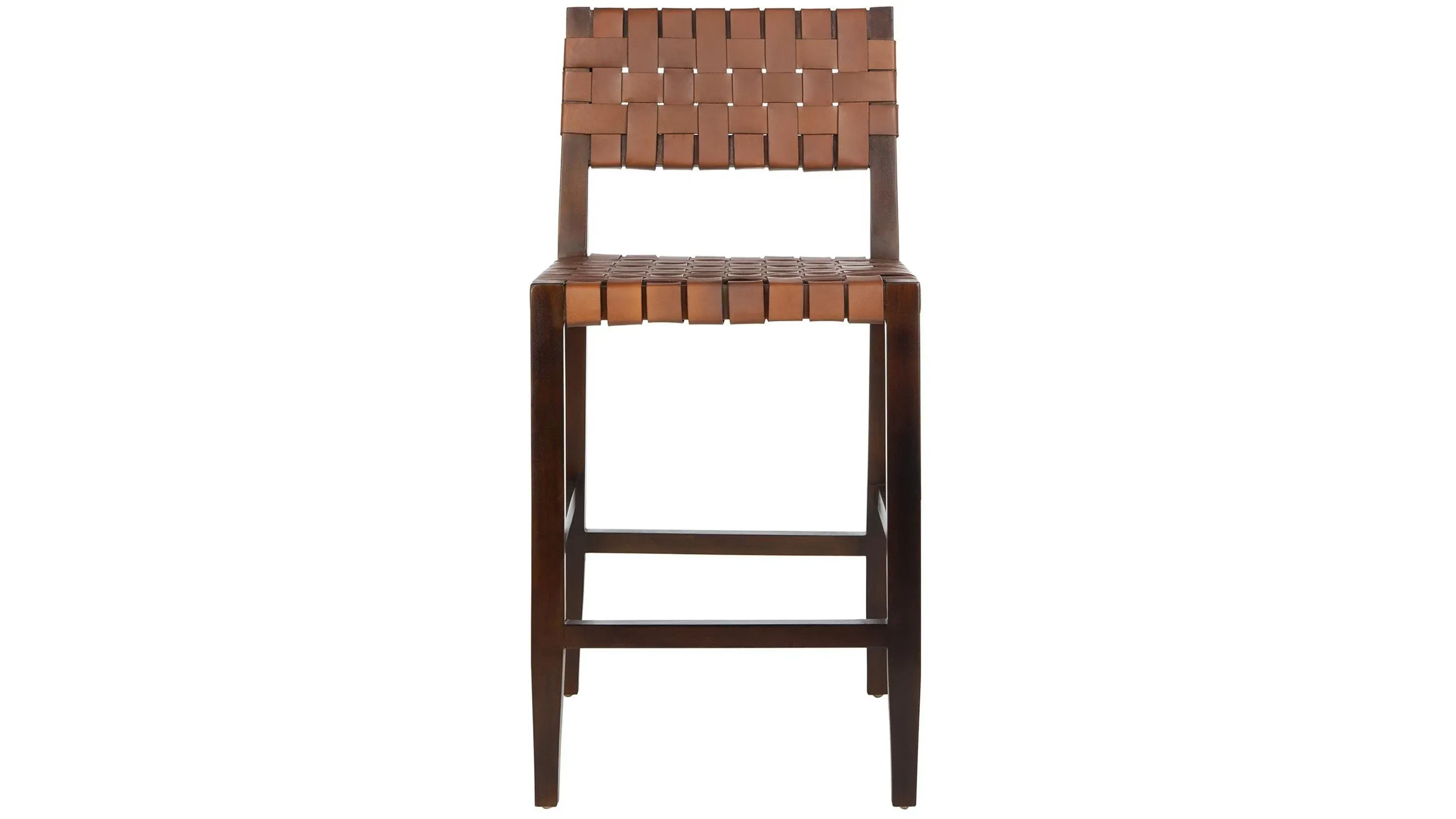Lamar Woven Leather Counter Stool | Raymour & Flanigan