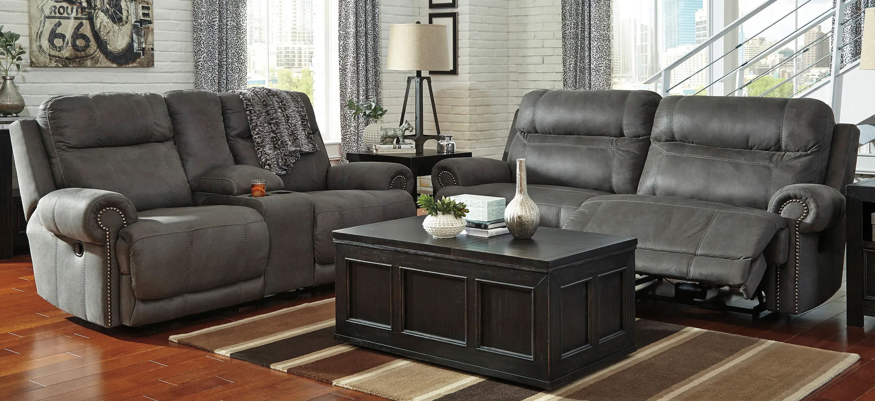 Romilly 2-pc. Reclining Sofa and Loveseat Set | Raymour & Flanigan