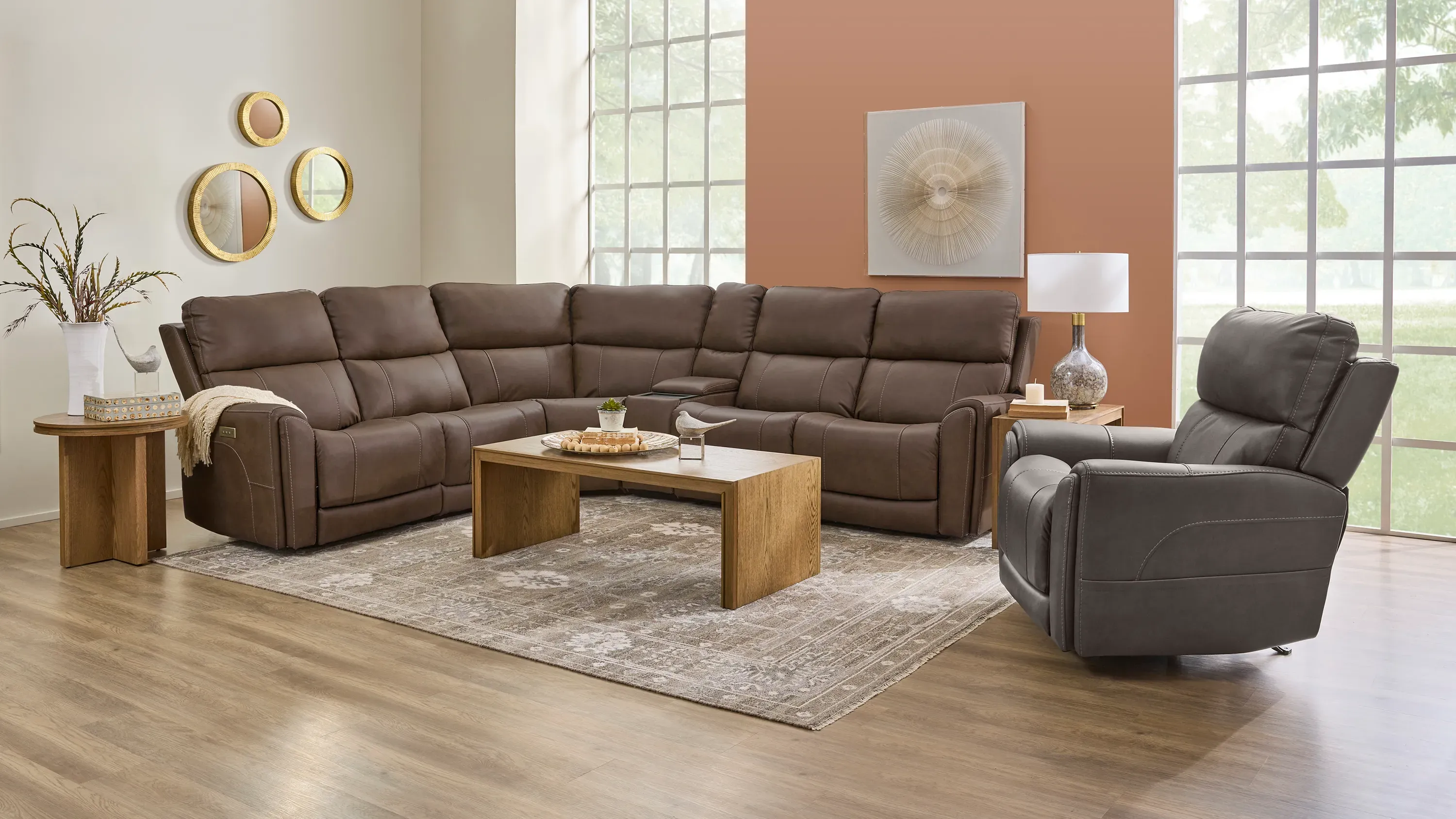 Calvin 6-pc. Triple Power Reclining Sectional | Raymour & Flanigan