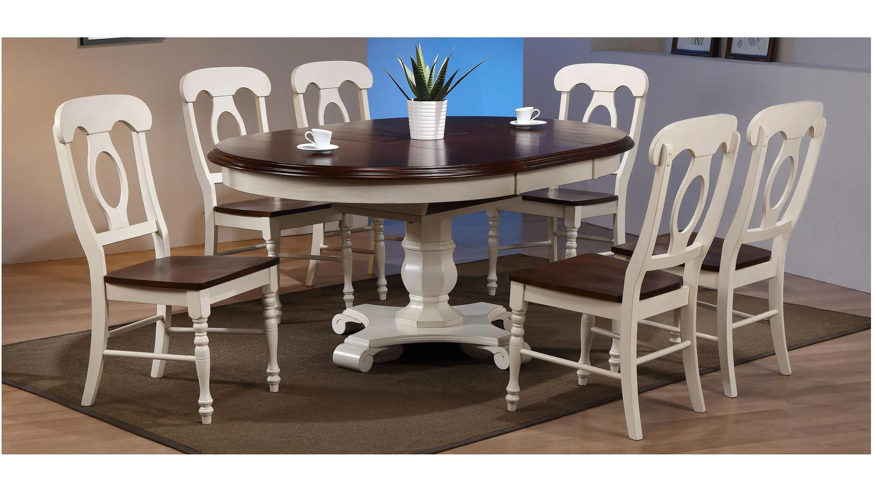 Fenway Round Pedestal Dining Table w/ Leaf - Thumbnail 2
