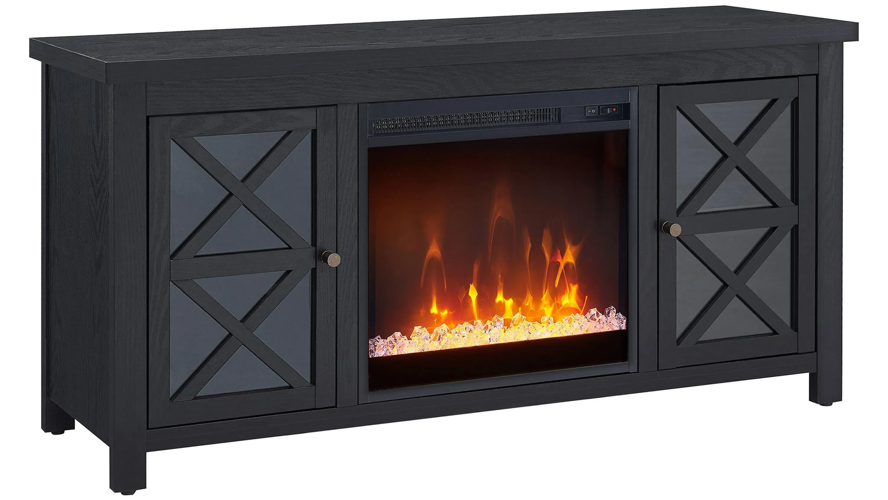 Eve TV Stand with Crystal Fireplace Insert