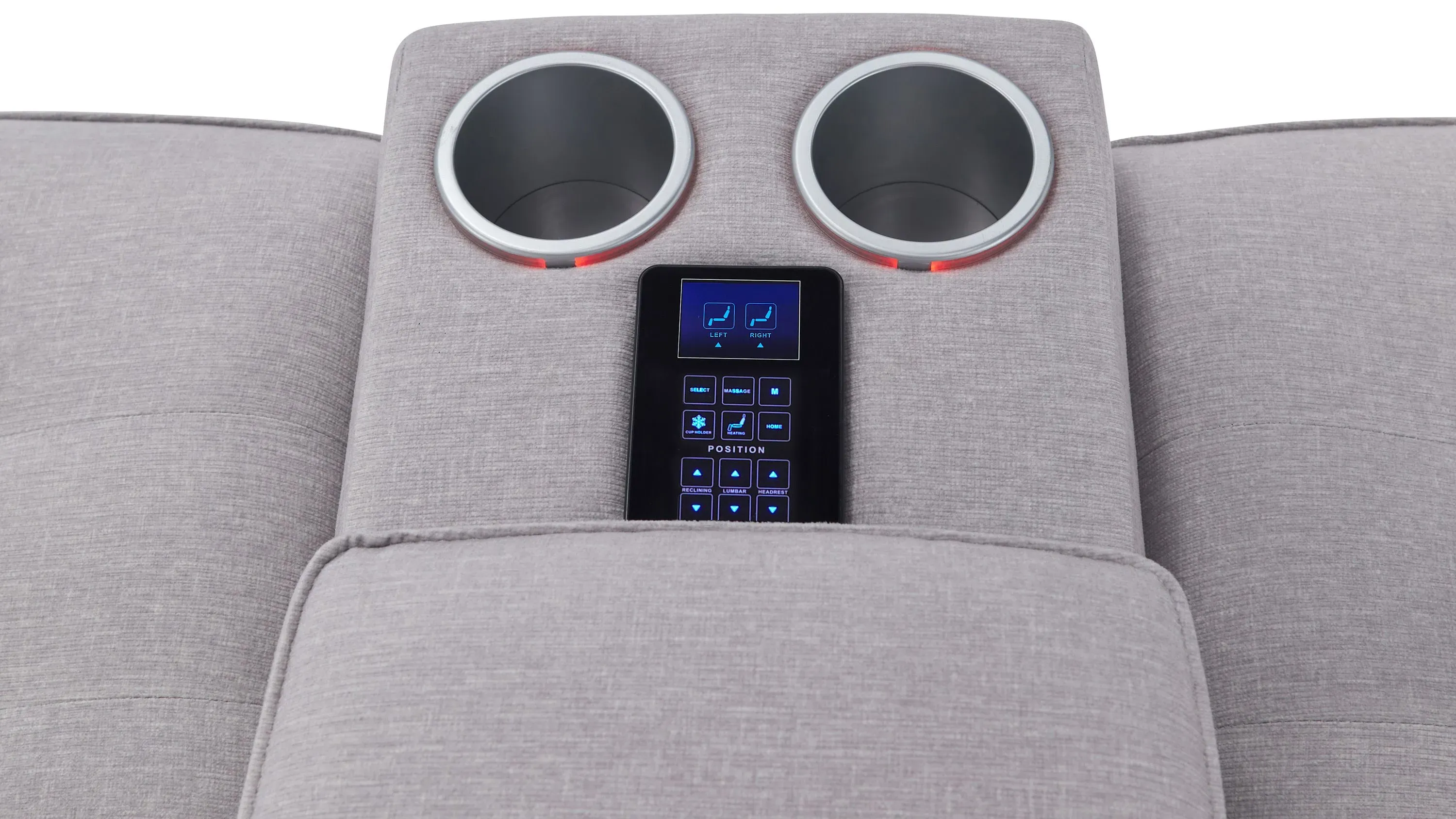 Hanlin Power Console Loveseat w/ Power Headrest, Lumbar, Heat and