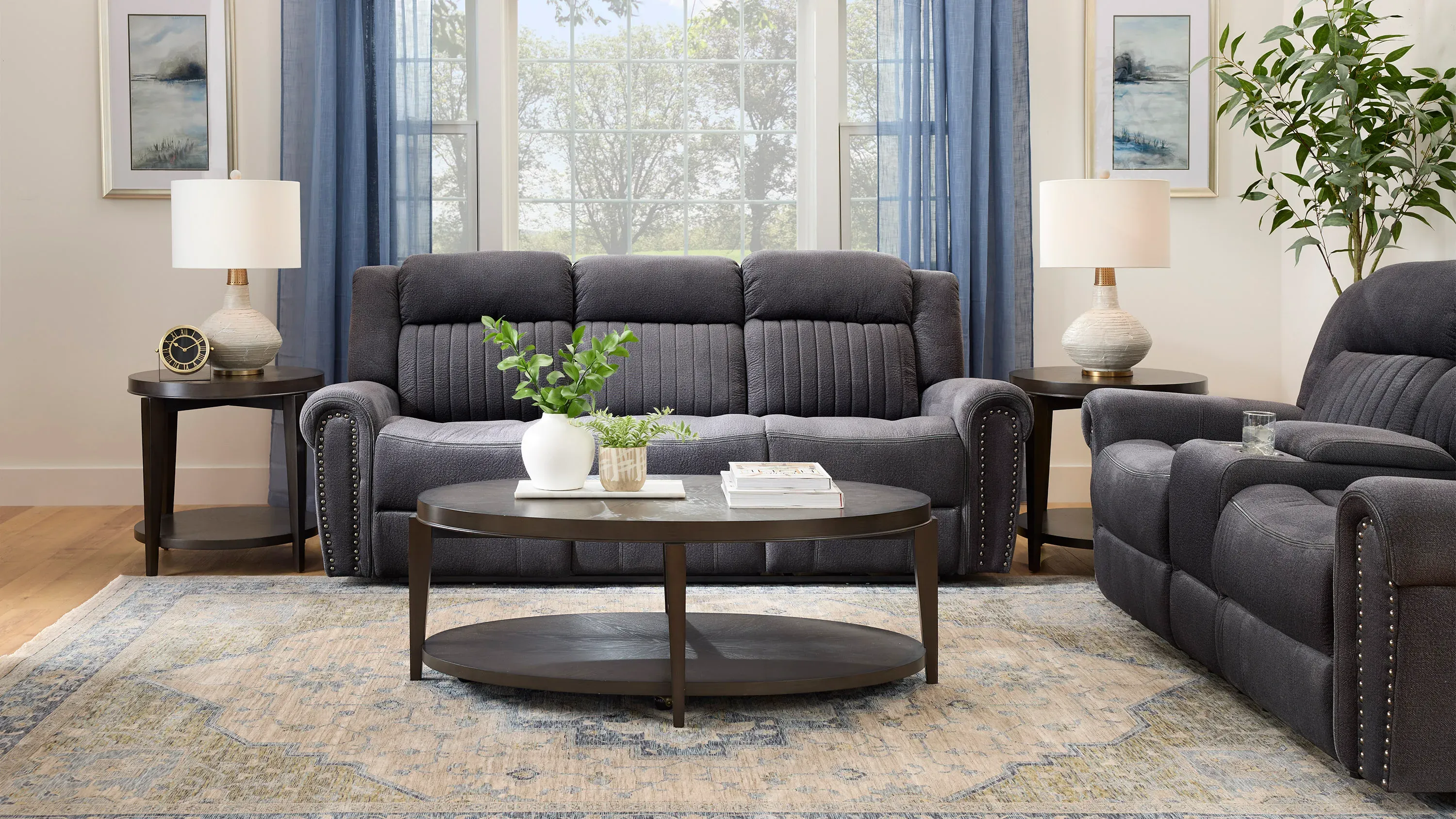 Harrison Power Console Loveseat | Raymour & Flanigan