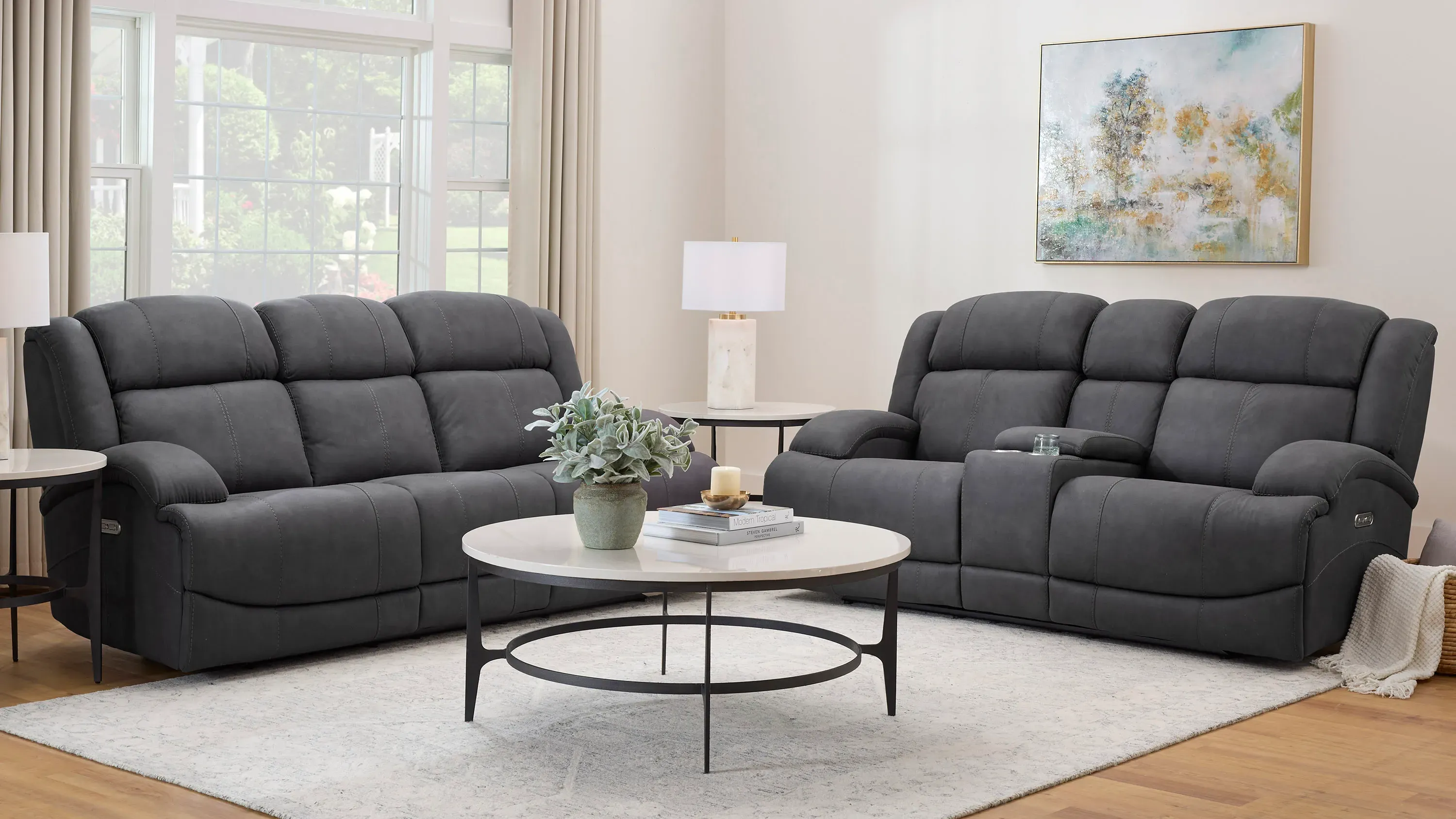 Quincey Power-Reclining Console Loveseat