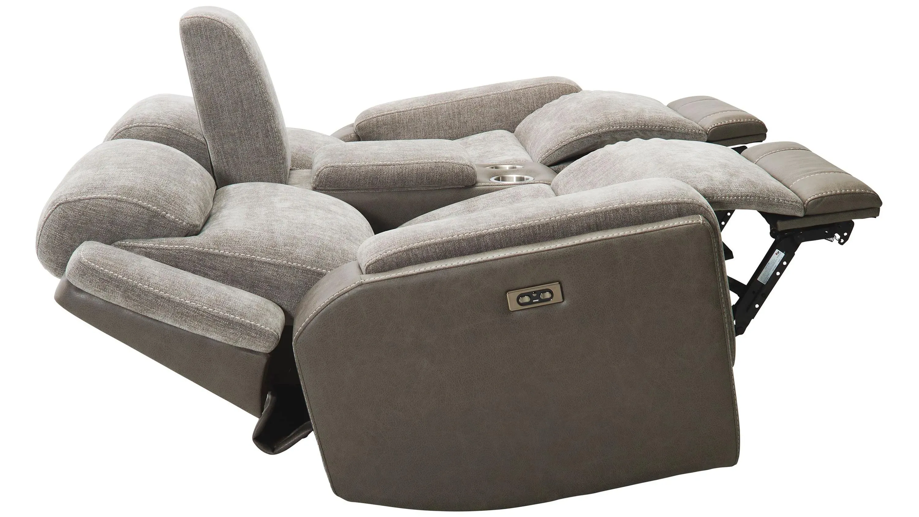Novah Zero Gravity Power Console Loveseat w/ Power Headrest