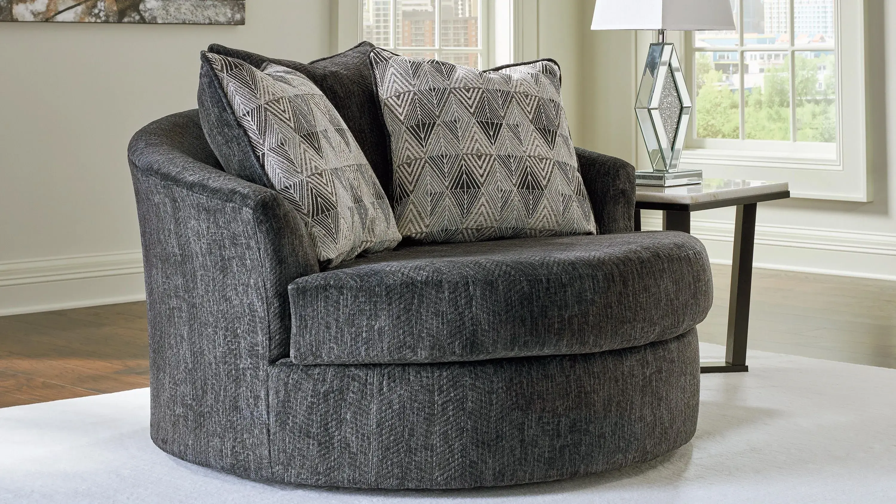 Biddeford Oversized Swivel Chair | Raymour & Flanigan
