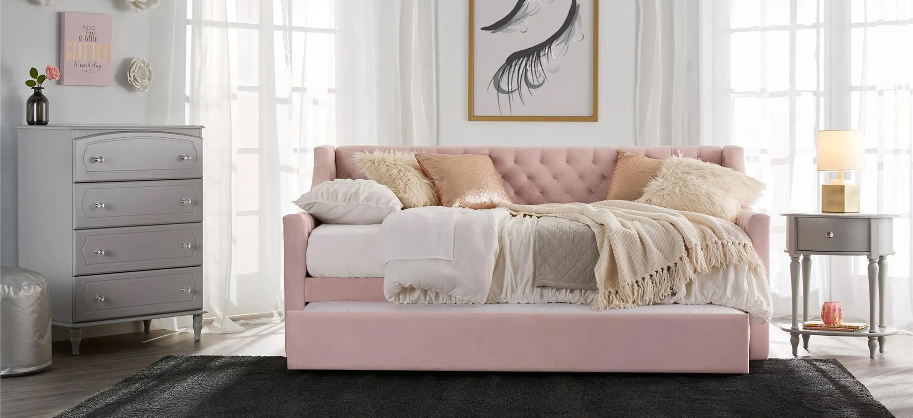 Little seeds monarch hill ambrosia upholstered daybed & trundle 2025