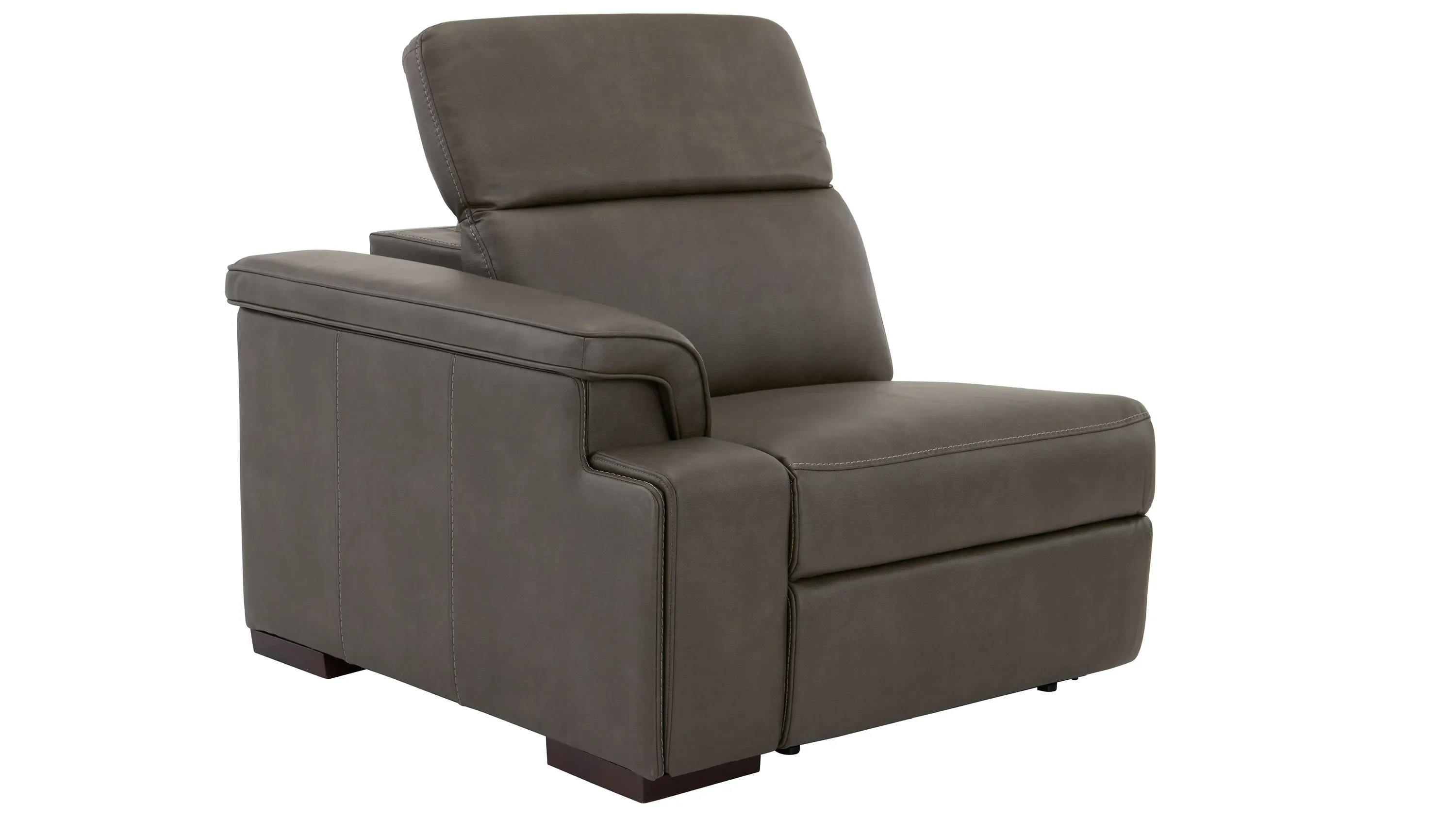 レオン Orion Left Arm Facing Dual Power Recliner w/ Speaker Headrest
