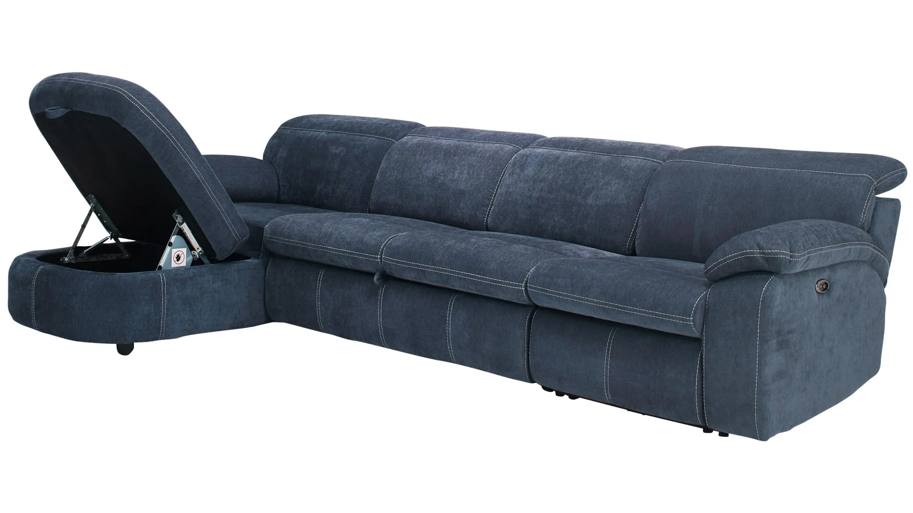 Enbright Microfiber 3-pc. Power-Reclining Sectional w/ Pop-Up