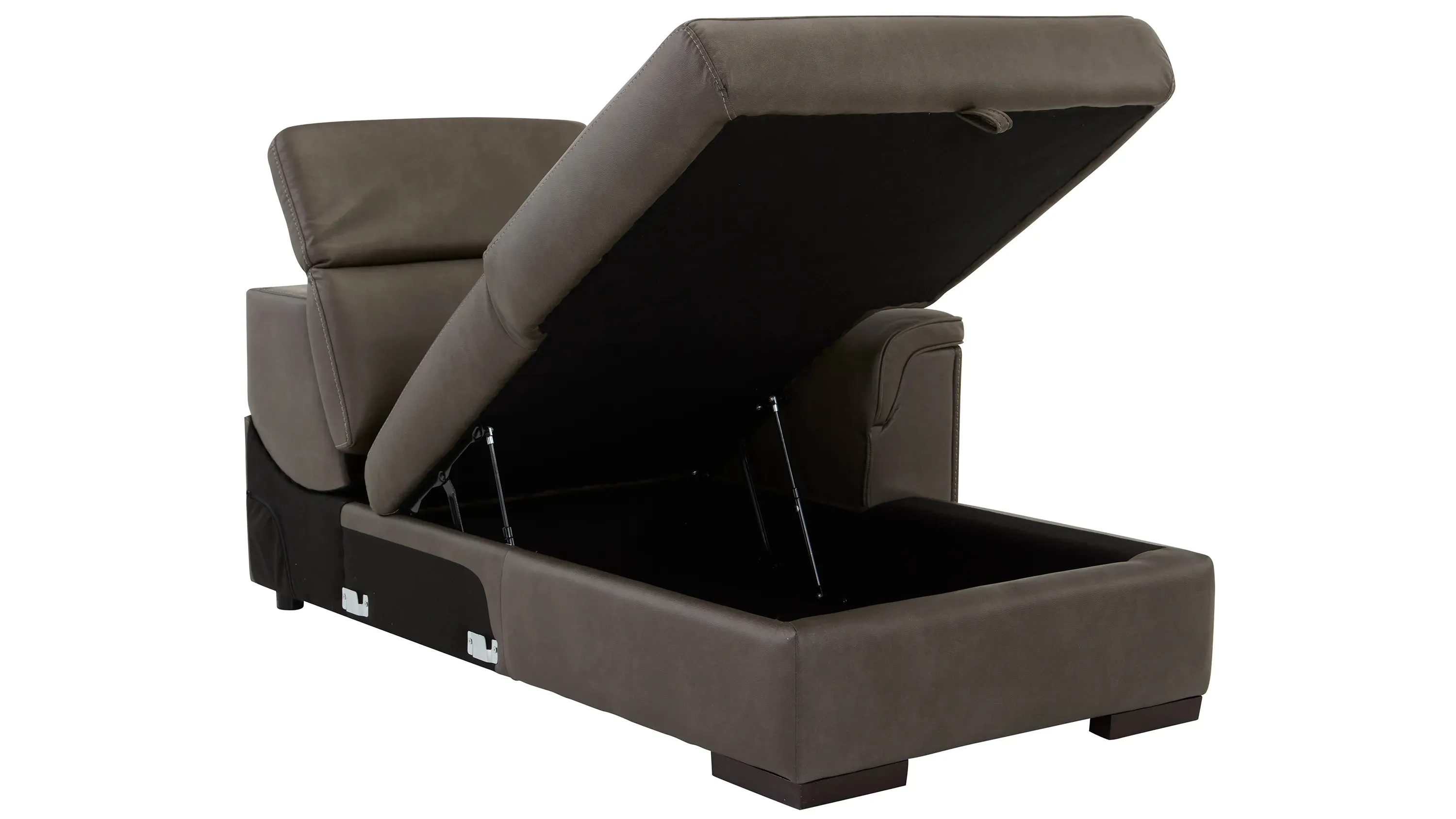 Orion Right Arm Facing Storage Chaise w/Speaker Headrest | Raymour
