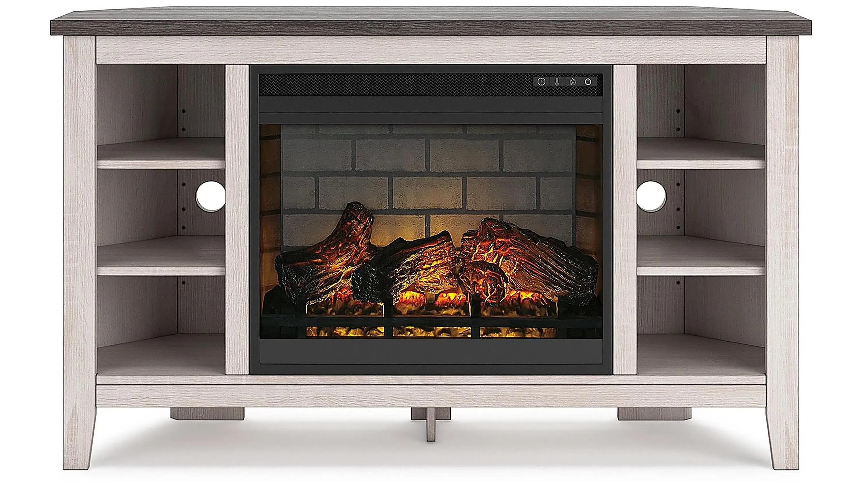 Dorrinson Corner TV Stand Electric Fireplace