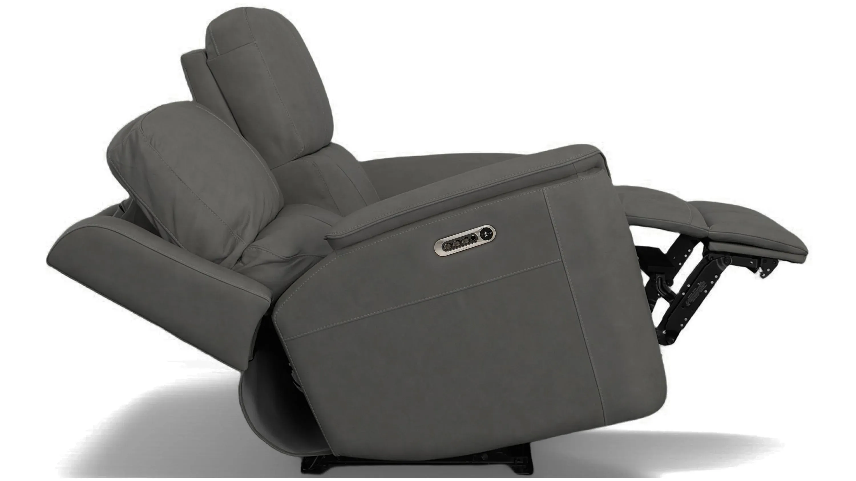 Henrick Triple Power Leather Loveseat | Raymour & Flanigan