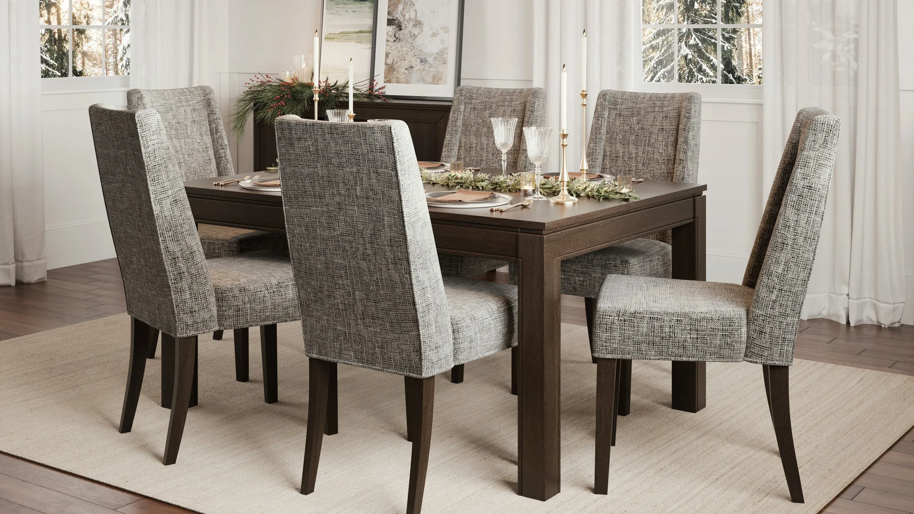 ダイアナ　アクティフランジュカルソン　アイリスグレー　LL76 Logan 7-pc. Dining Set | Raymour & Flanigan