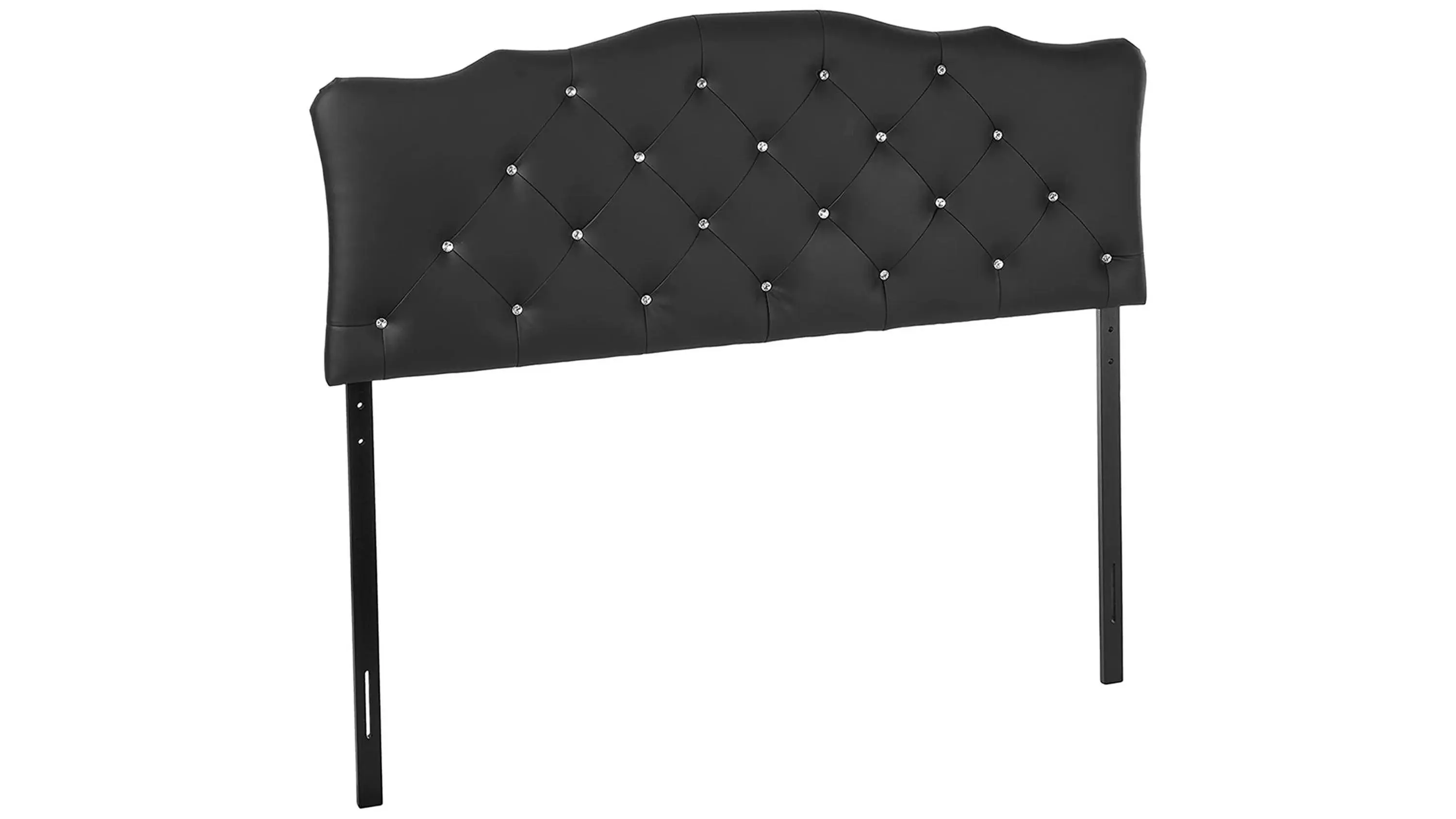 Rita Faux Leather Upholstered Button-tufted Scalloped Headboard - Thumbnail 3