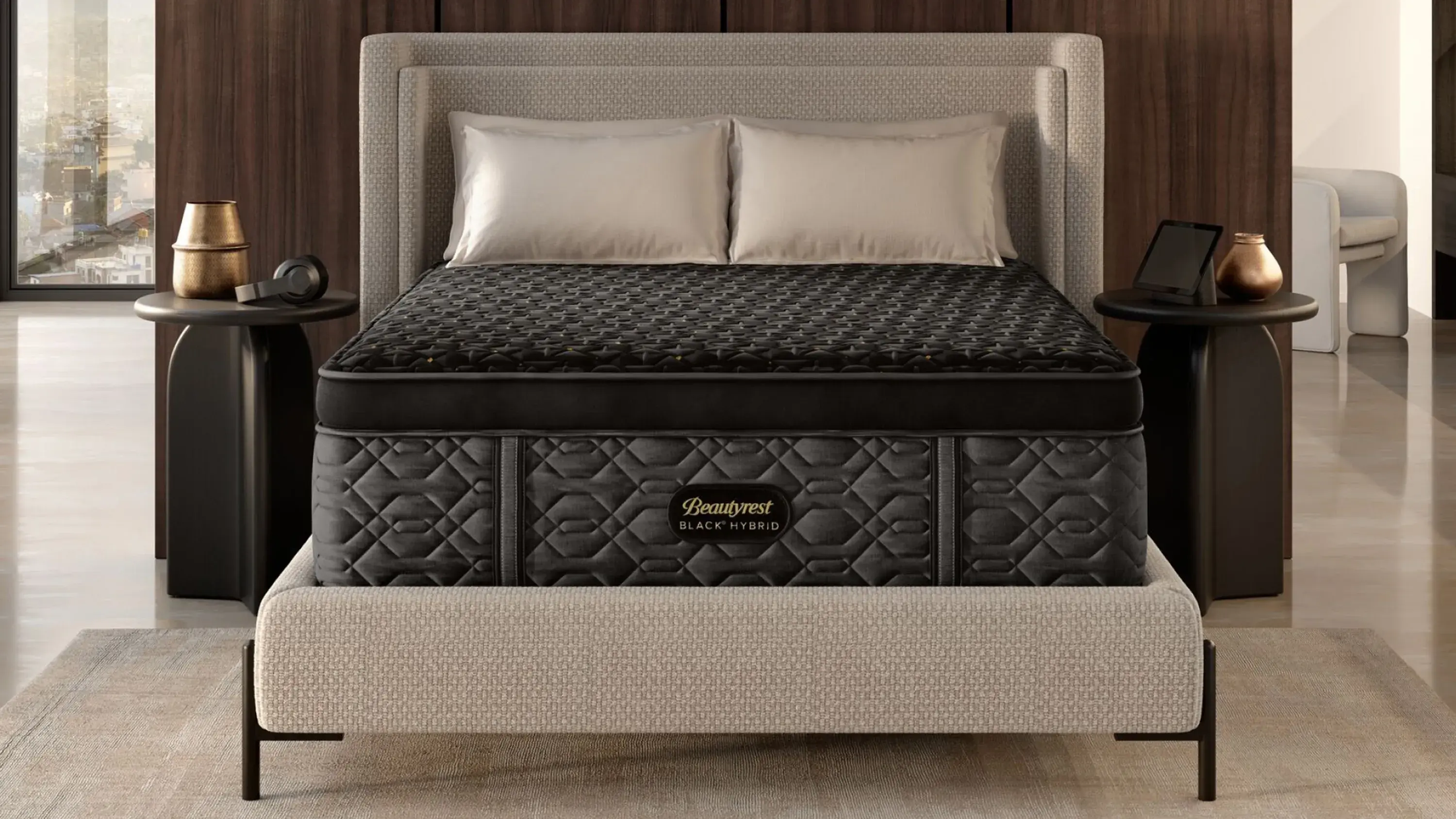 Beautyrest Black Hybrid Series Four Plush Apex Top Queen Mattress Set - Thumbnail 5