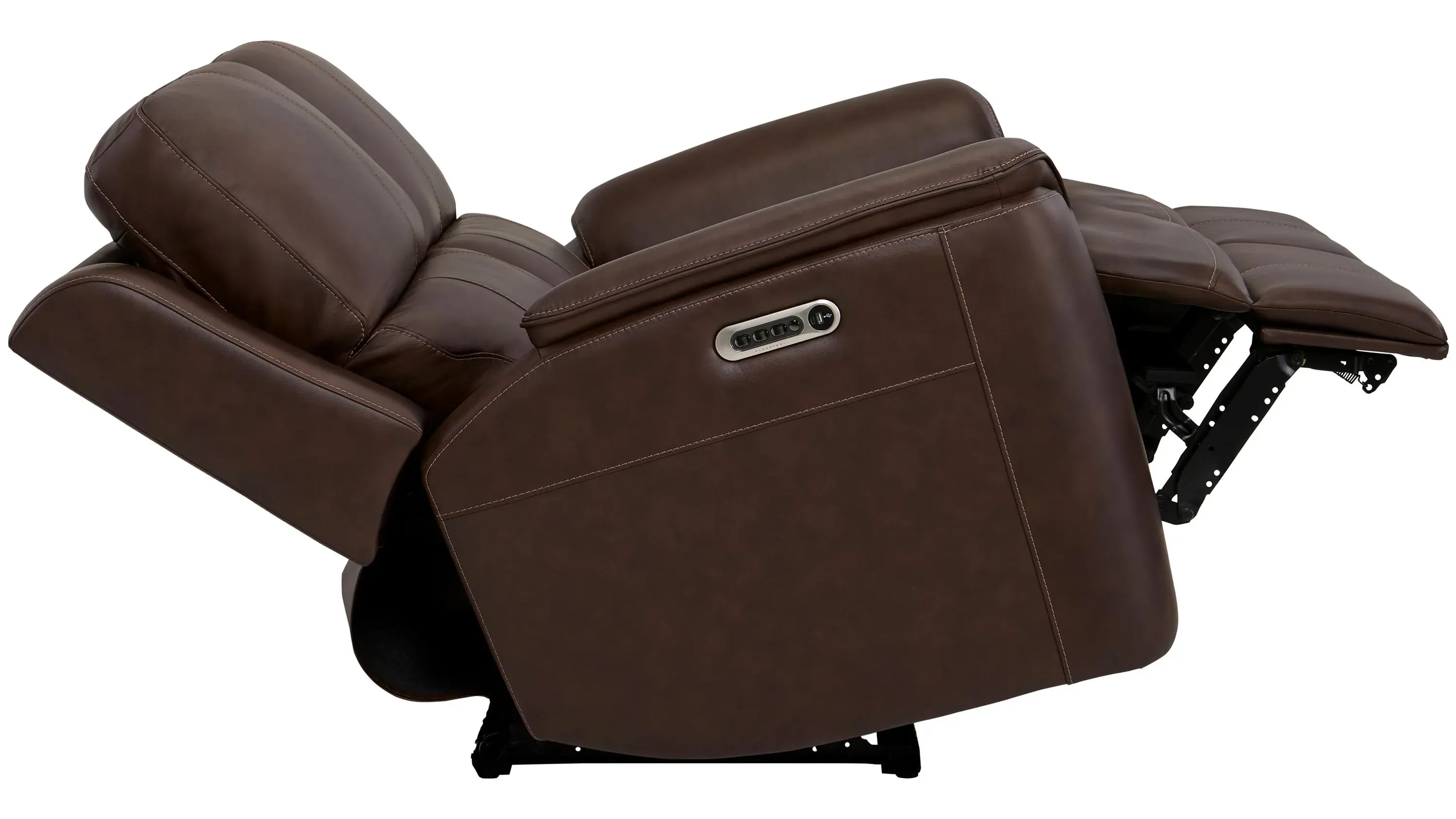 Henrick Triple Power Leather Loveseat | Raymour & Flanigan
