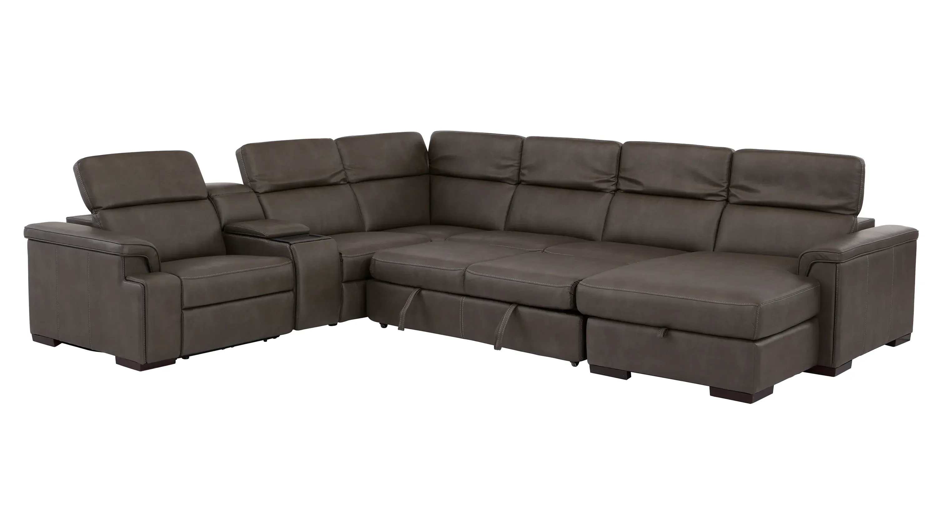 Orion 6-pc. Dual Power Media Sectional w/ Speaker Headrest
