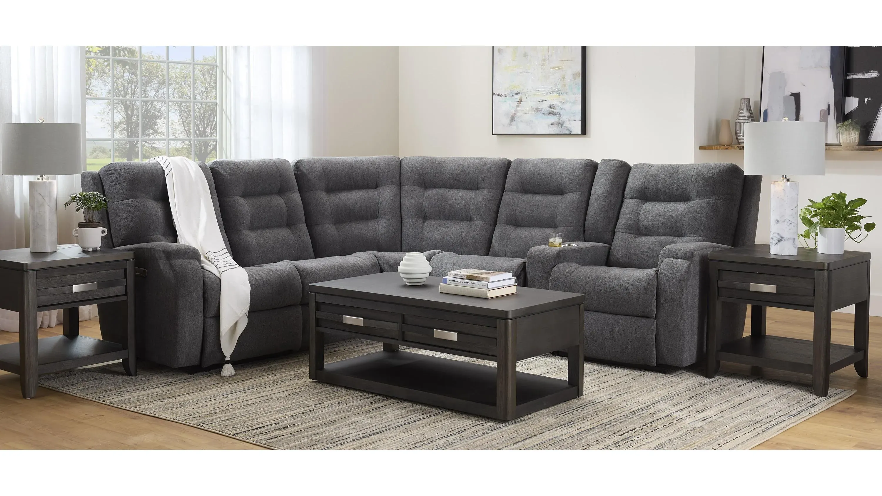 Halenbeck 6-pc. Triple Power Sectional | Raymour & Flanigan