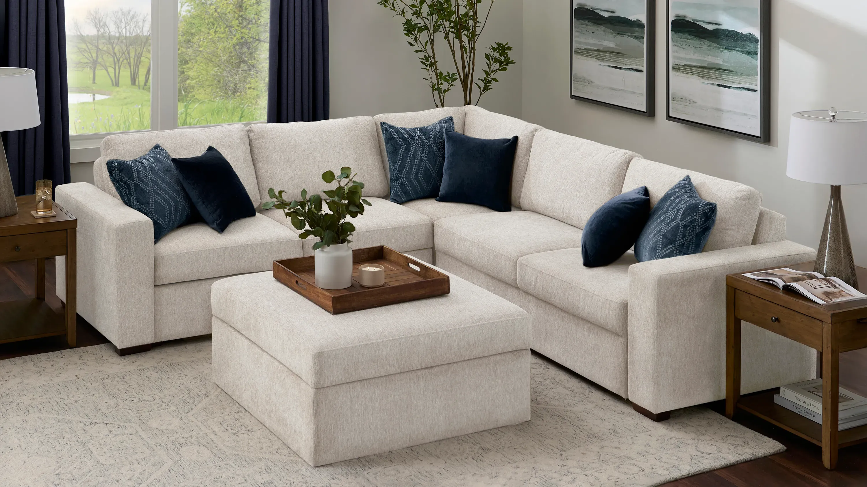 Juniper 5-pc. Reversible Pop-Up Sleeper Sectional | Raymour & Flanigan