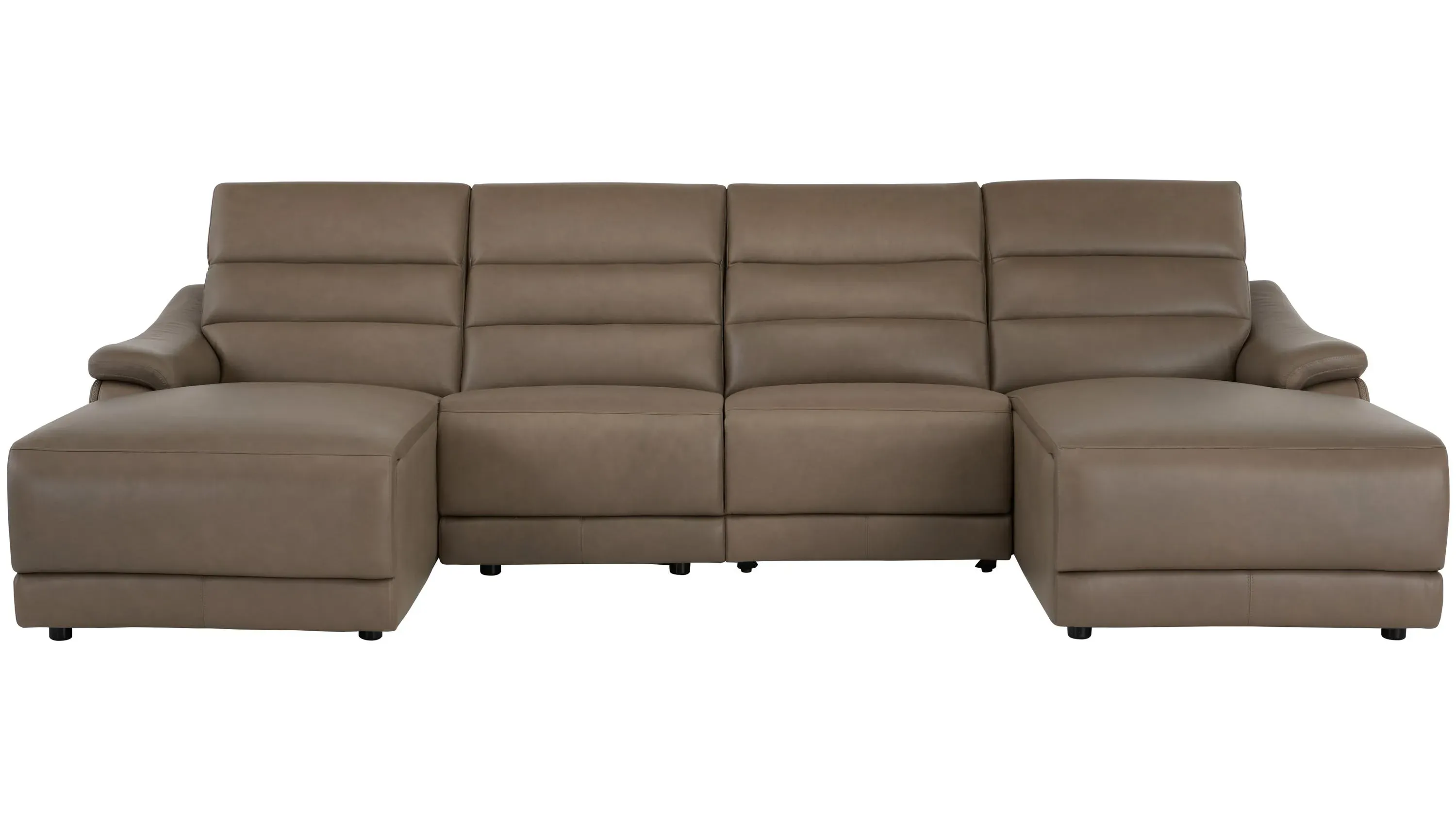 Tucker 4-pc. Triple Power Leather Sectional | Raymour & Flanigan