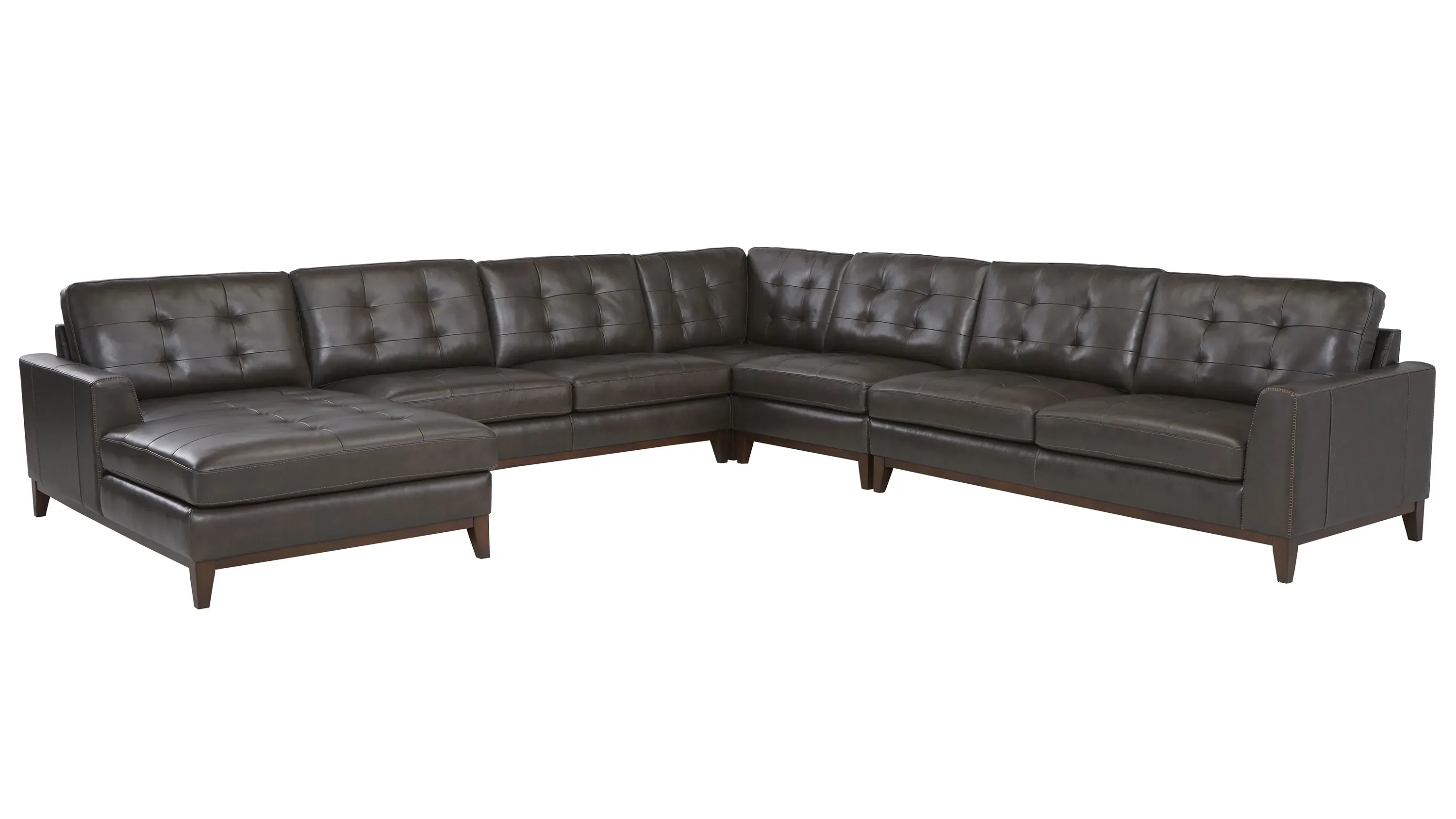 Wheaton Leather 5-pc. Sectional | Raymour & Flanigan