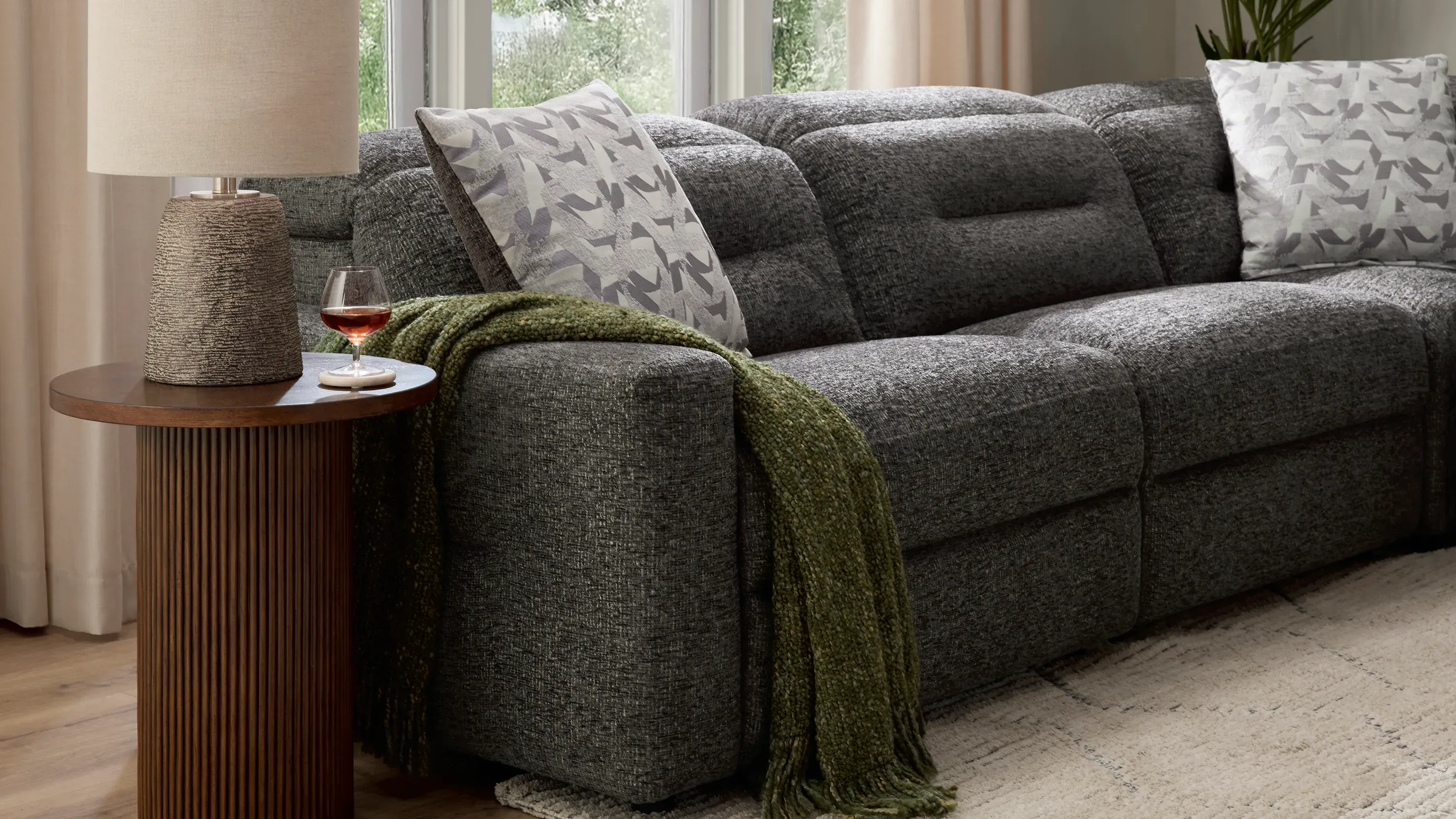 Bradbury Left Arm Facing Dual Power Recliner | Raymour & Flanigan
