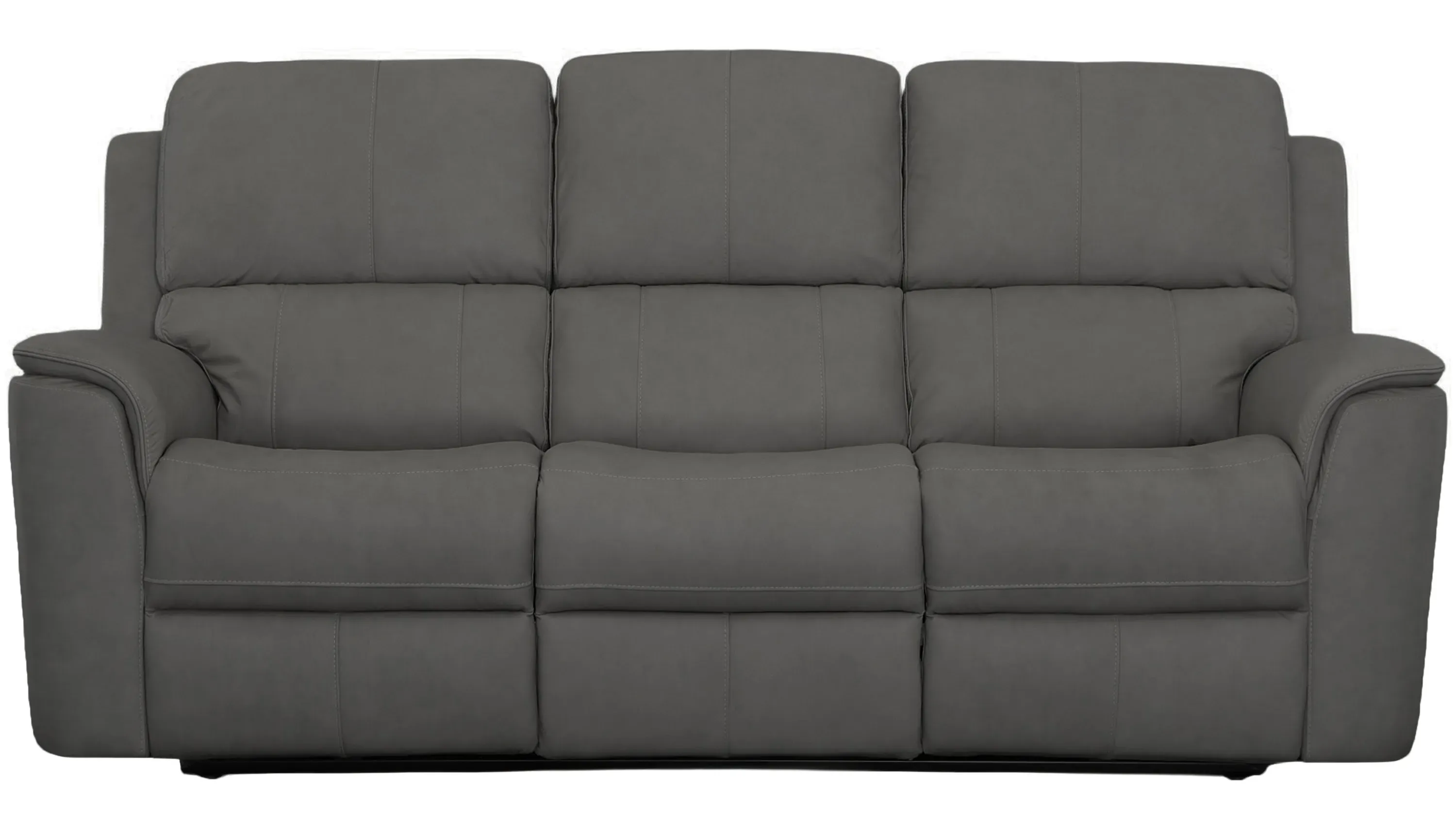 Henrick Triple Power Leather Sofa w/ Drop Down Table | Raymour