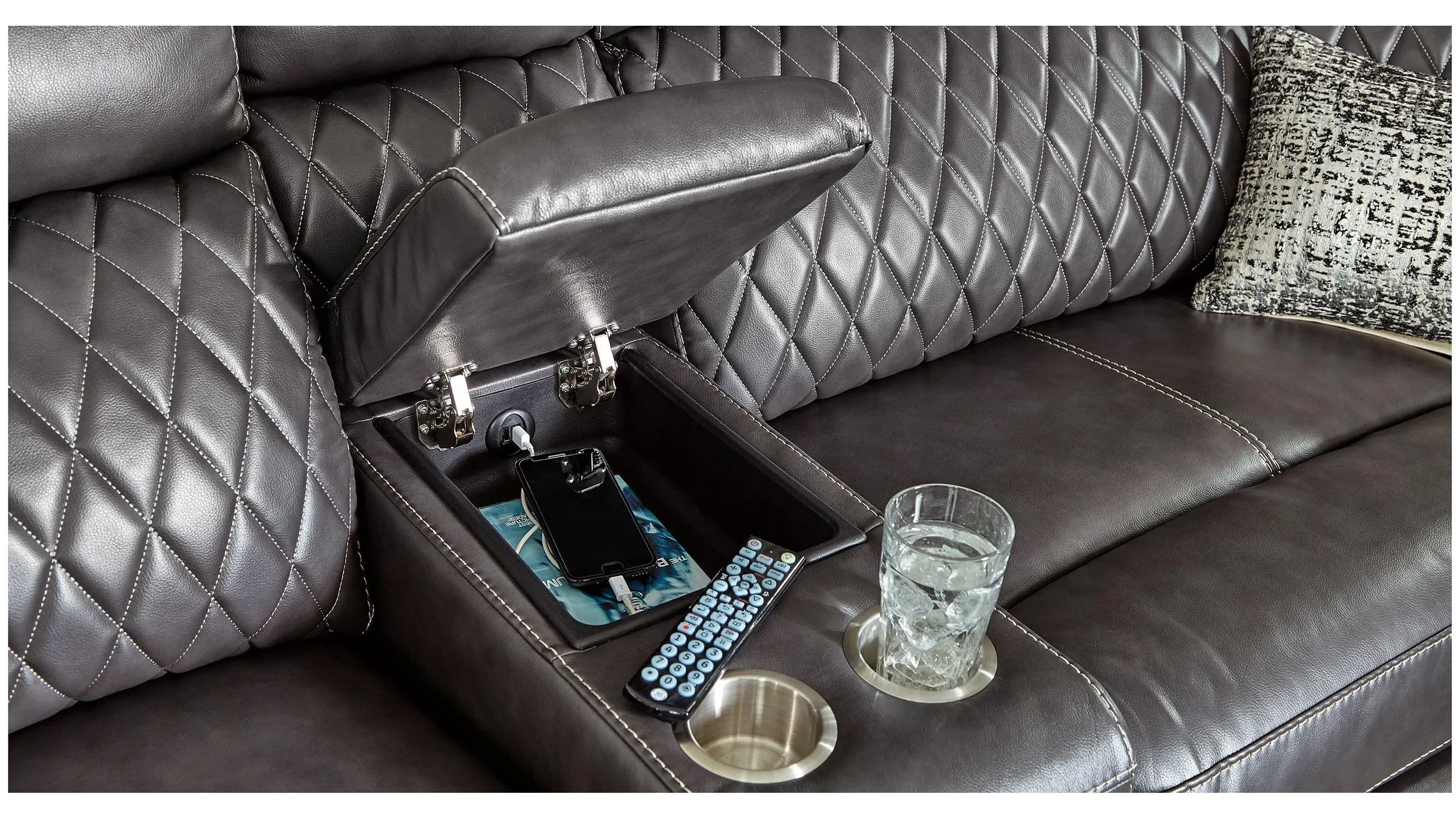 Samperstone 6-pc. Power Reclining Sectional | Raymour & Flanigan