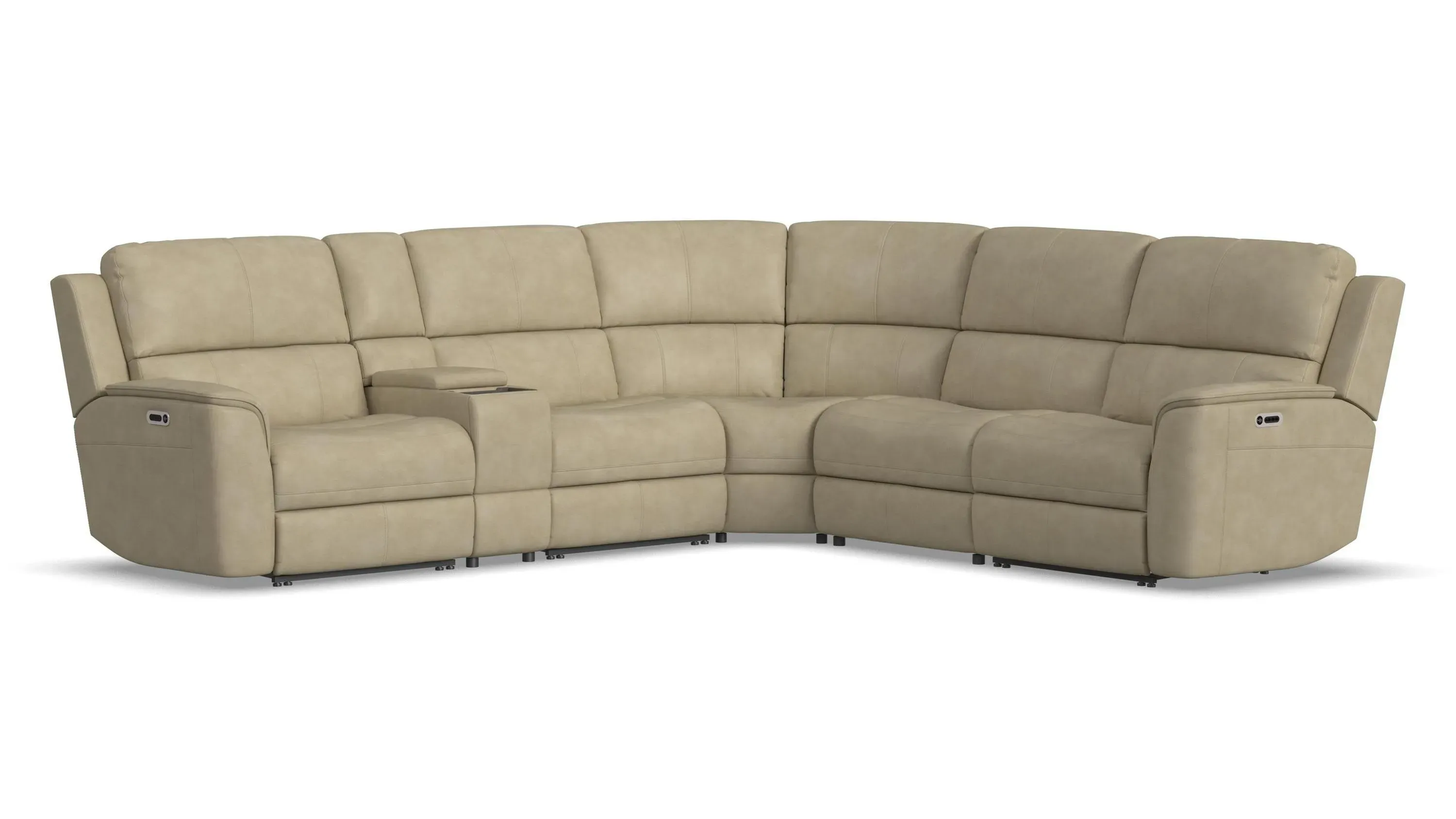 Henrick 6-pc. Triple Power Leather Sectional | Raymour