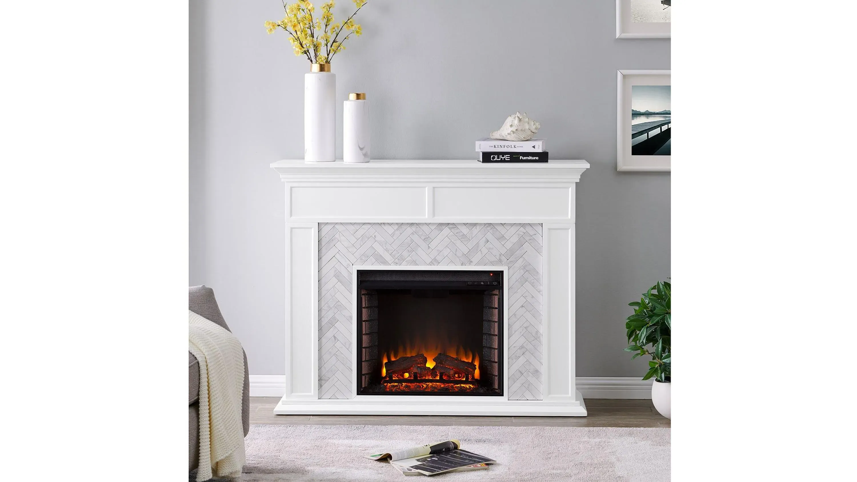 Jones Tiled Electric Fireplace