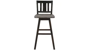Trouvaille Bar Height Swivel Chair With Slat Back - Set of 2 Distressed Gray and Black Product_Image_Carousel