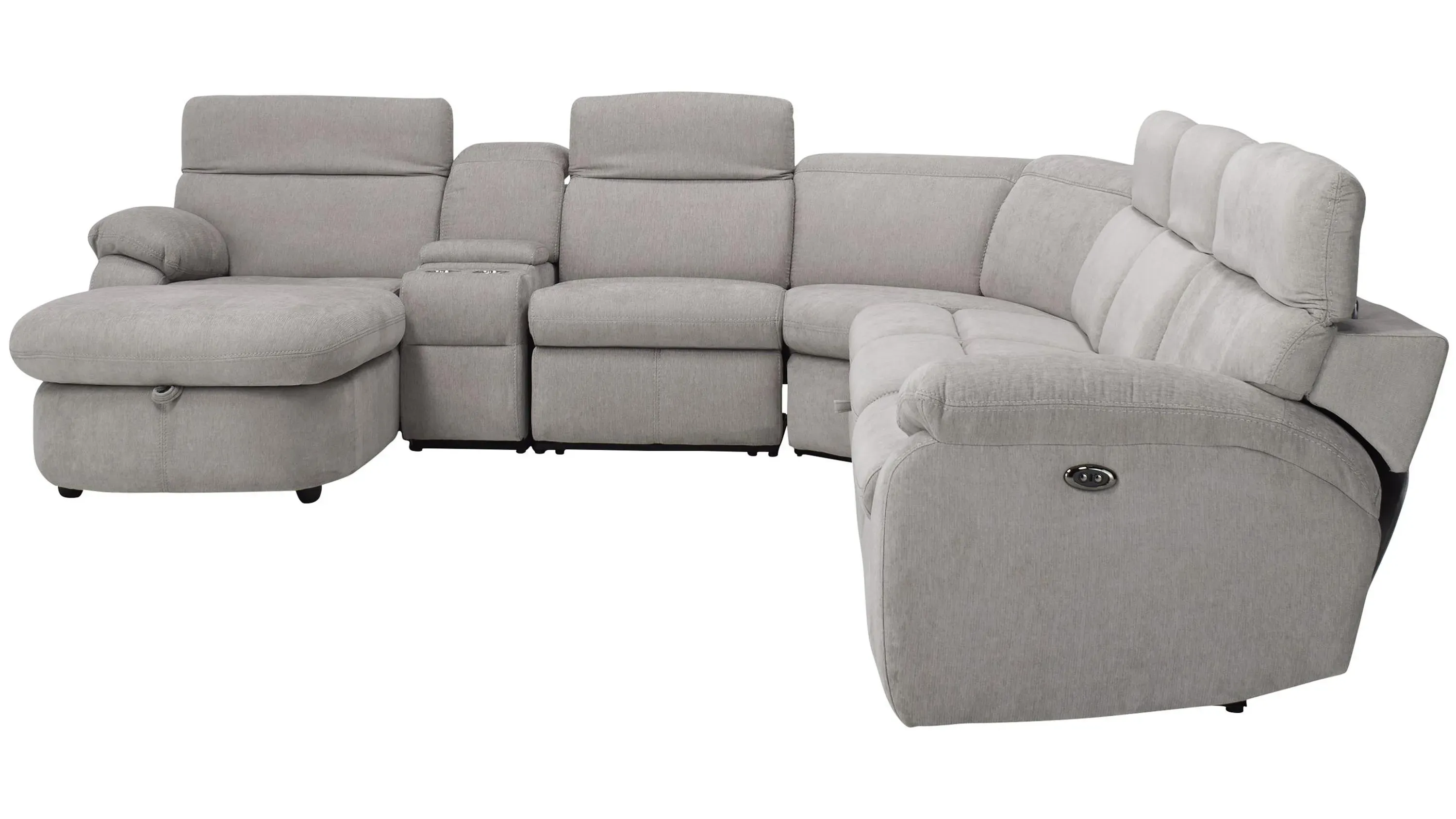 Enbright Microfiber 6-pc. Power-Reclining Sectional w/ Pop