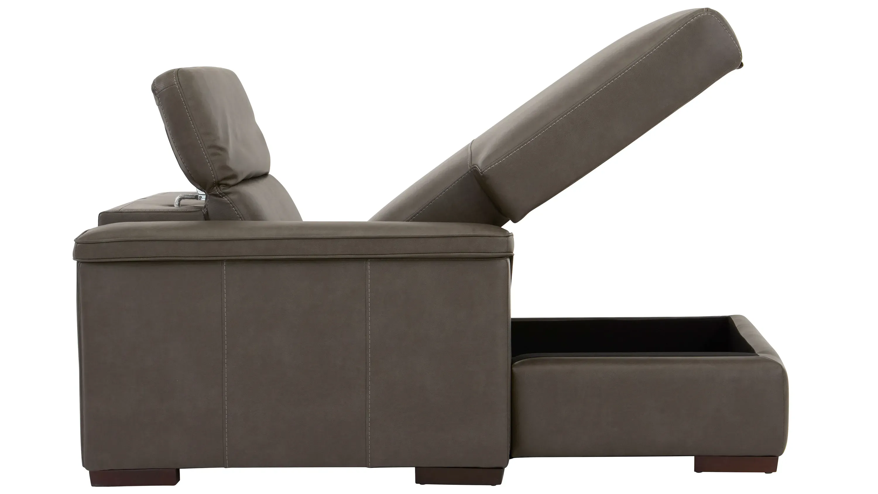Orion Left Arm Facing Storage Chaise w/ Speaker Headrest | Raymour