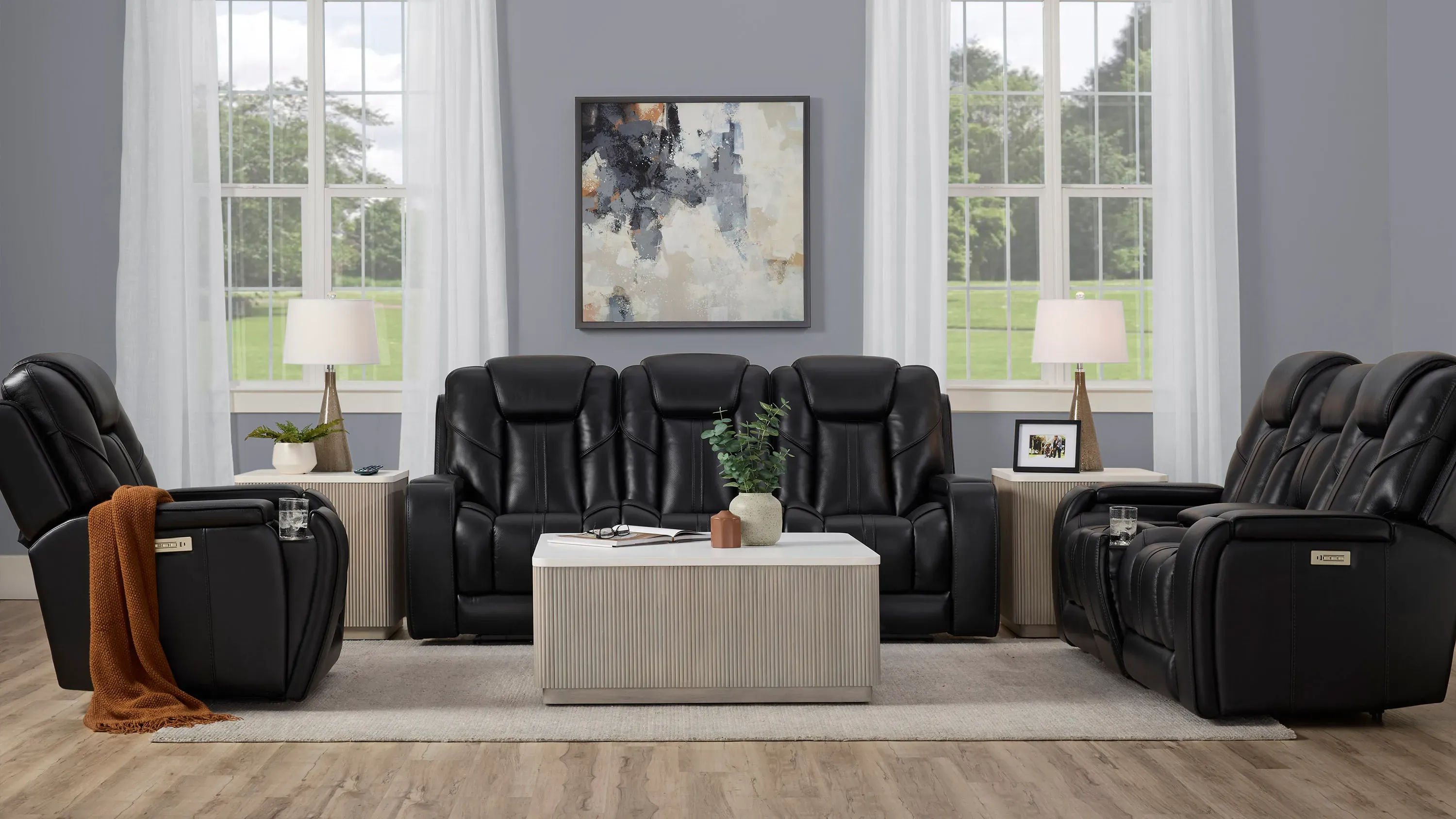 Starlight 3-pc. Triple Power Living Room Set | Raymour & Flanigan