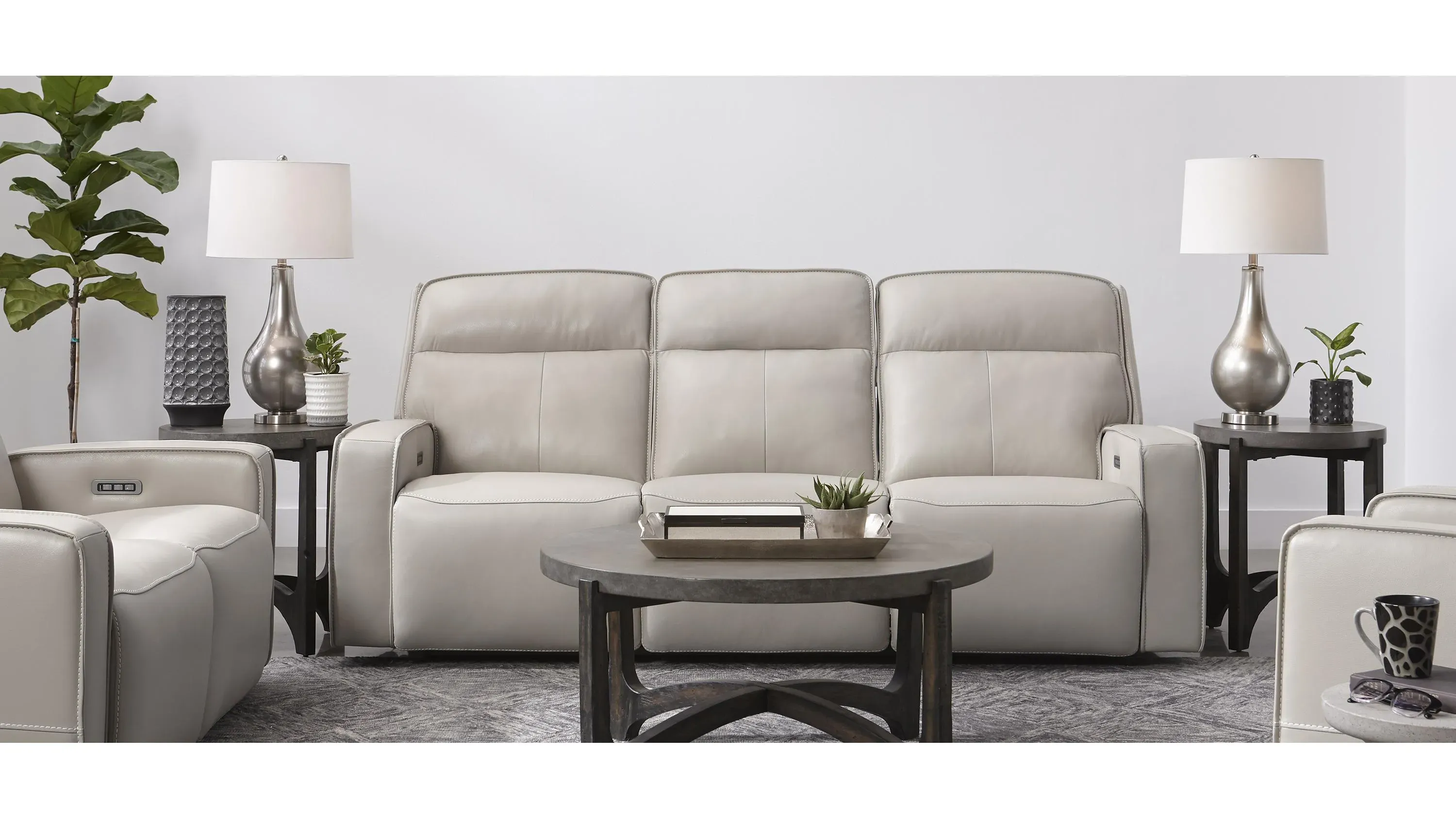 Beckett Power Sofa with Power Headrest and Power Lumbar Ivory Product_Image_Carousel