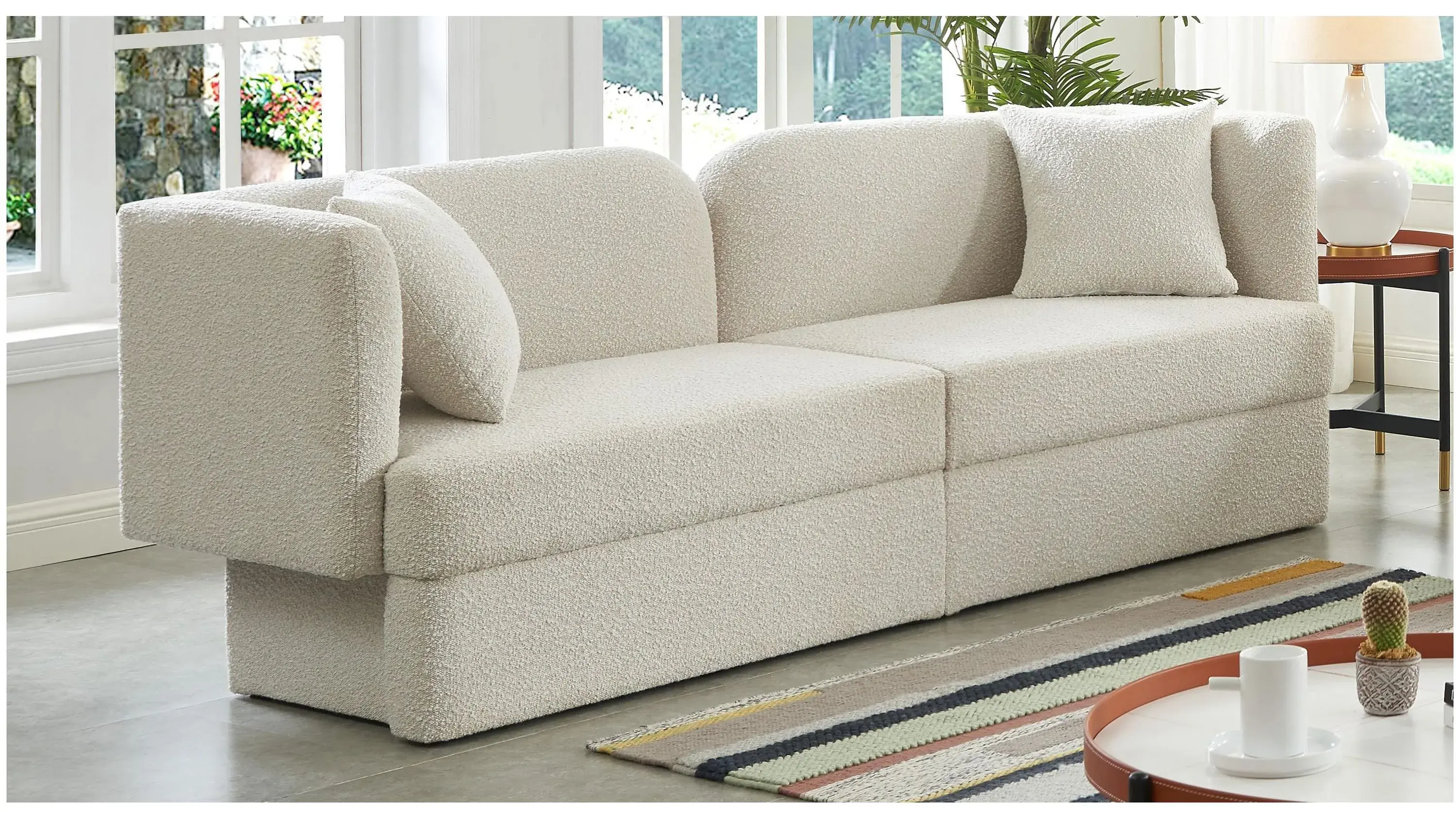 Marcel Boucle Fabric Sofa - Thumbnail 2