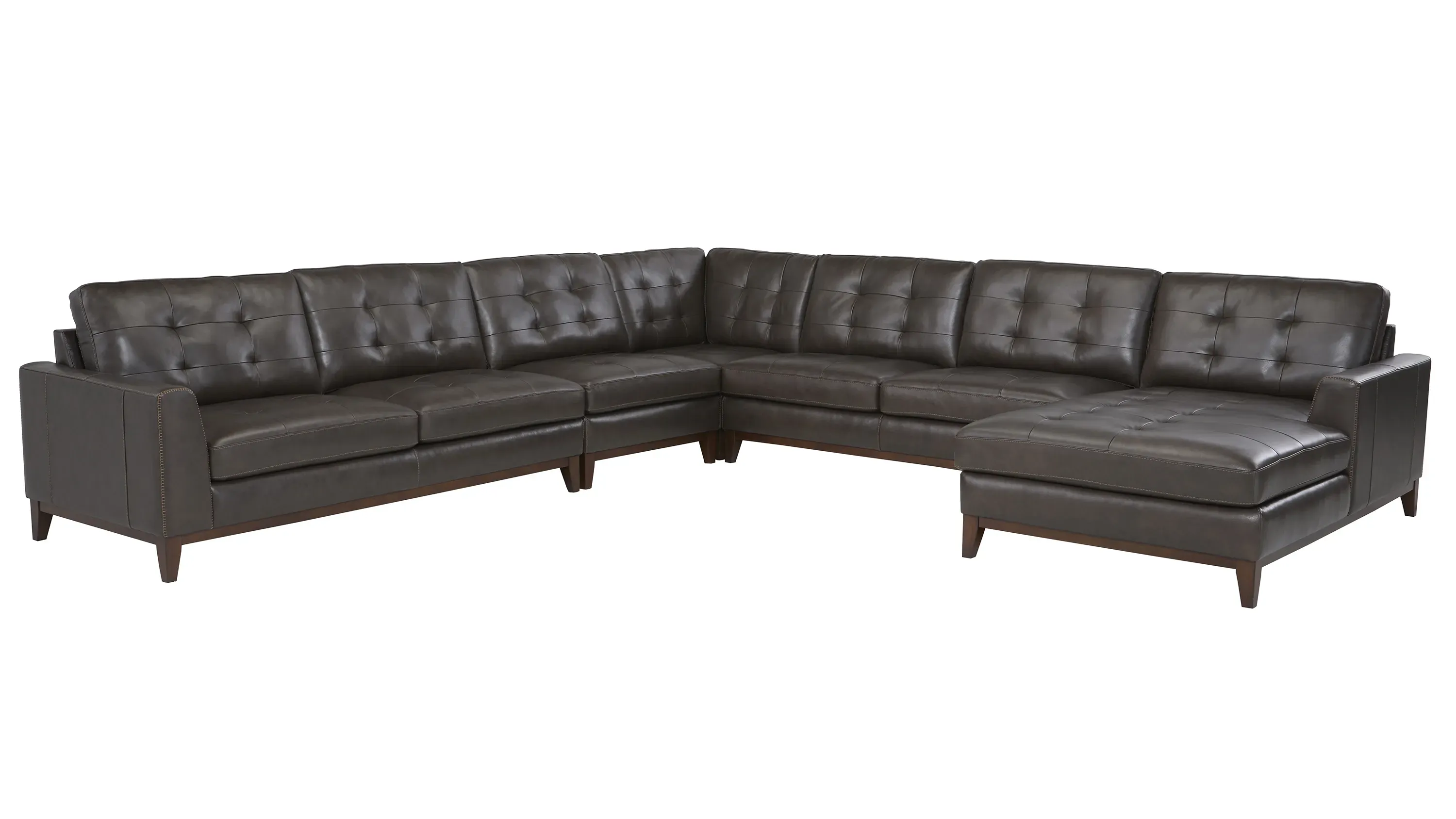 Wheaton Leather 5-pc. Sectional | Raymour & Flanigan