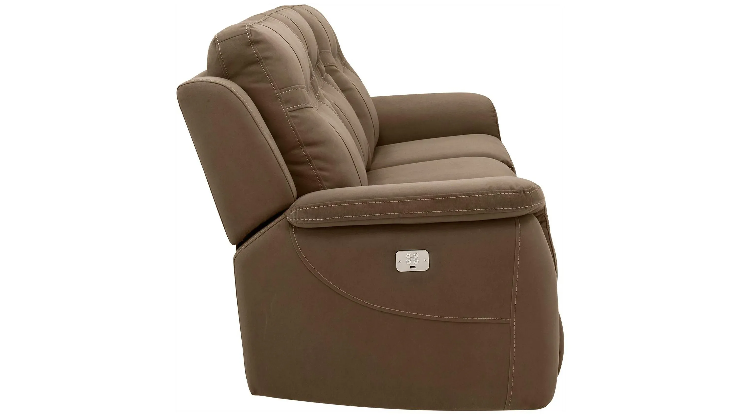 Stanfield Microfiber Power-Reclining Sofa w/ Power Headrest