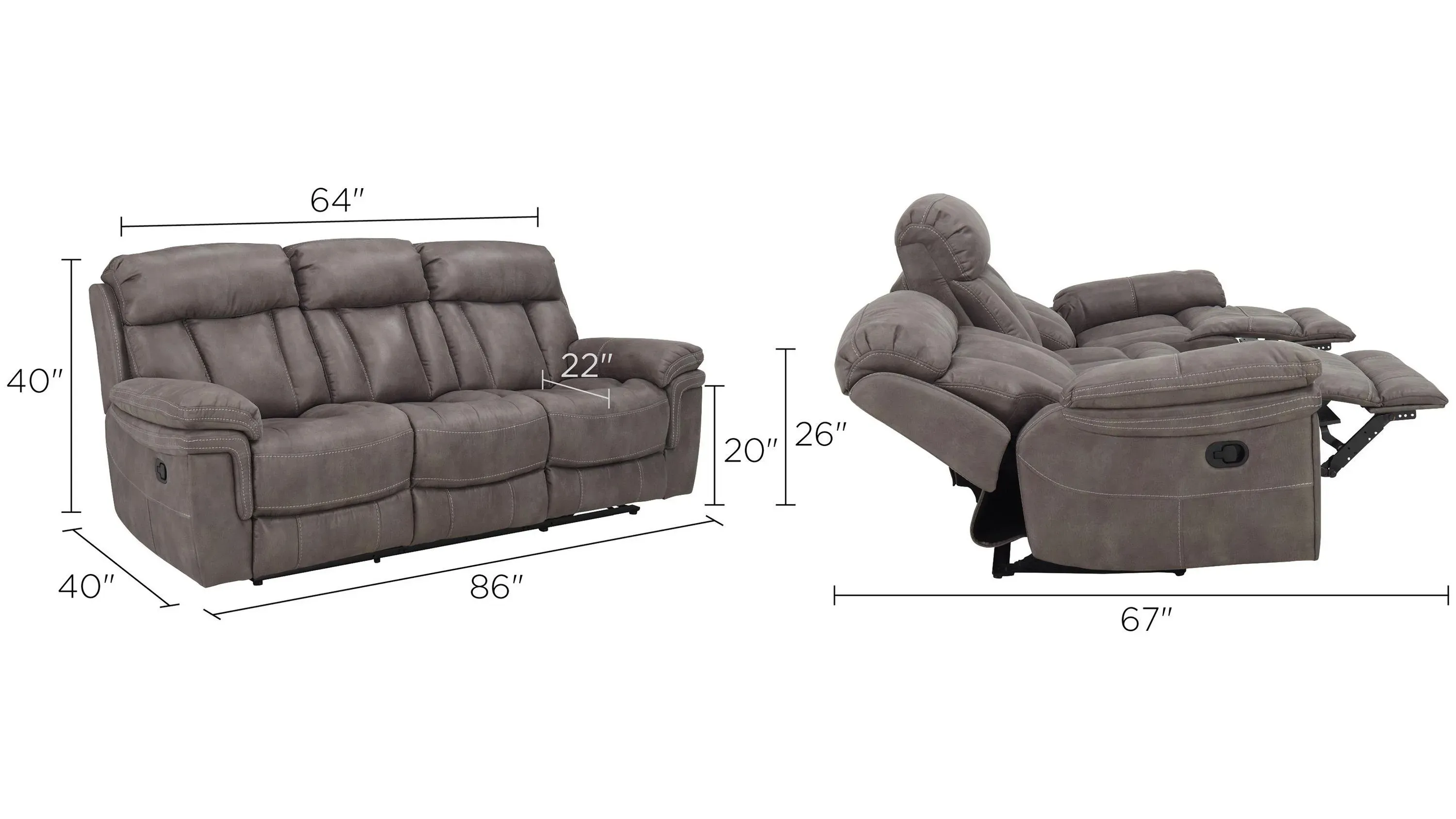 Ryder 2-pc. Reclining Sofa and Loveseat Set with Console