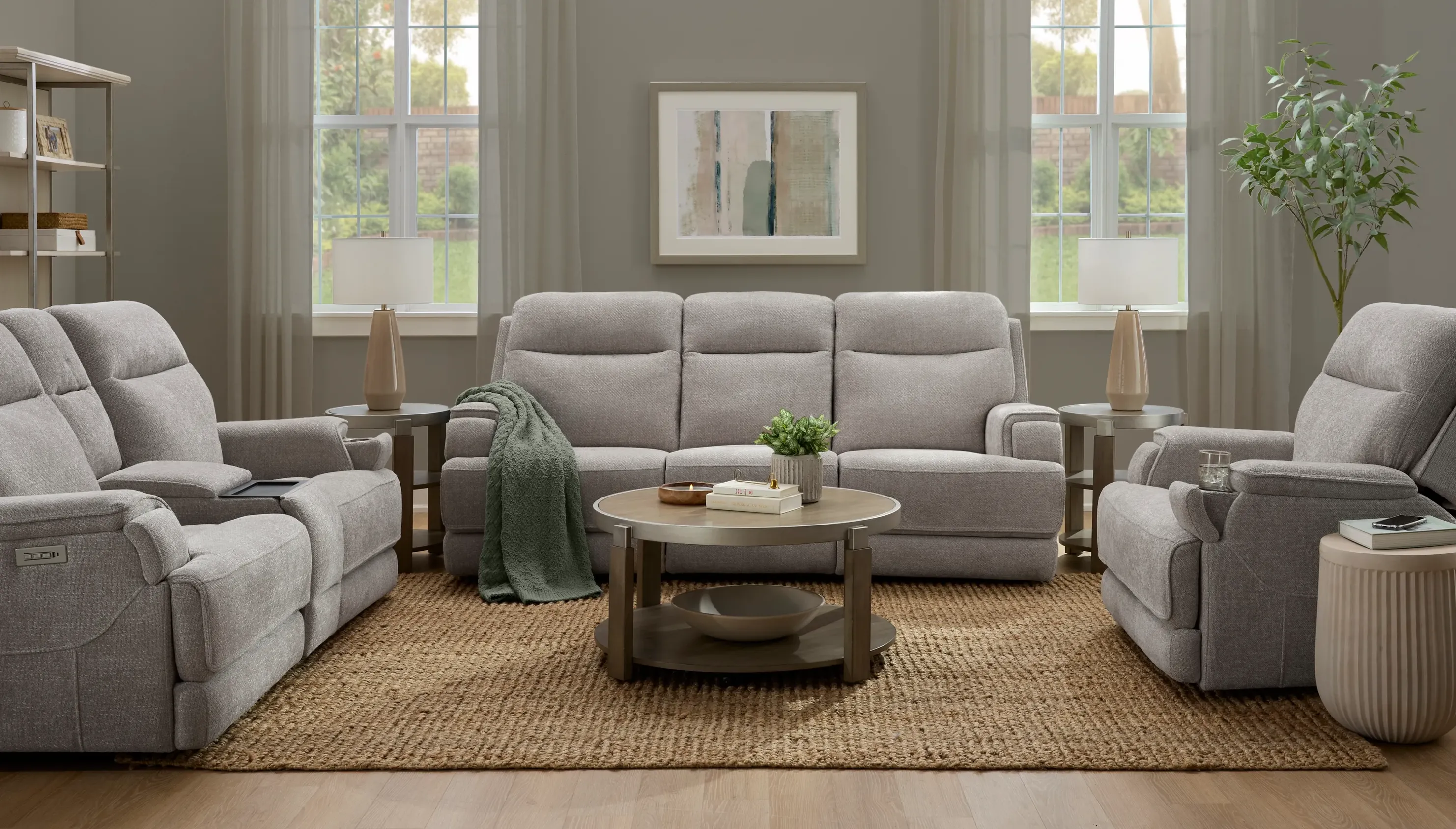 SERENIUX BlancNeige セット Locklan Zero Gravity Triple Power Living Room Set | Raymour & Flanigan