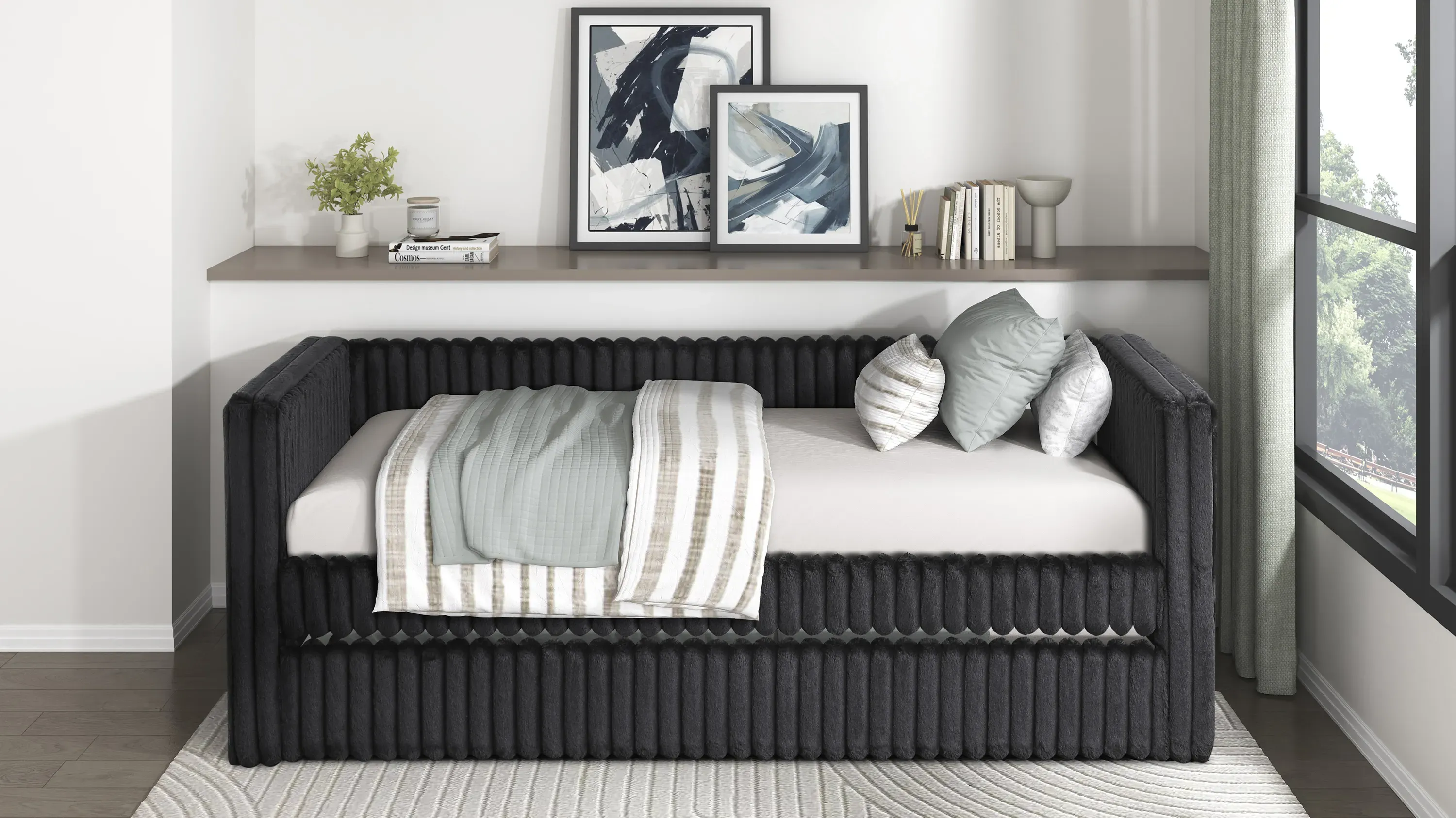 Woodwell Daybed w/ Trundle | Raymour \u0026 Flanigan, image size:3000x1688