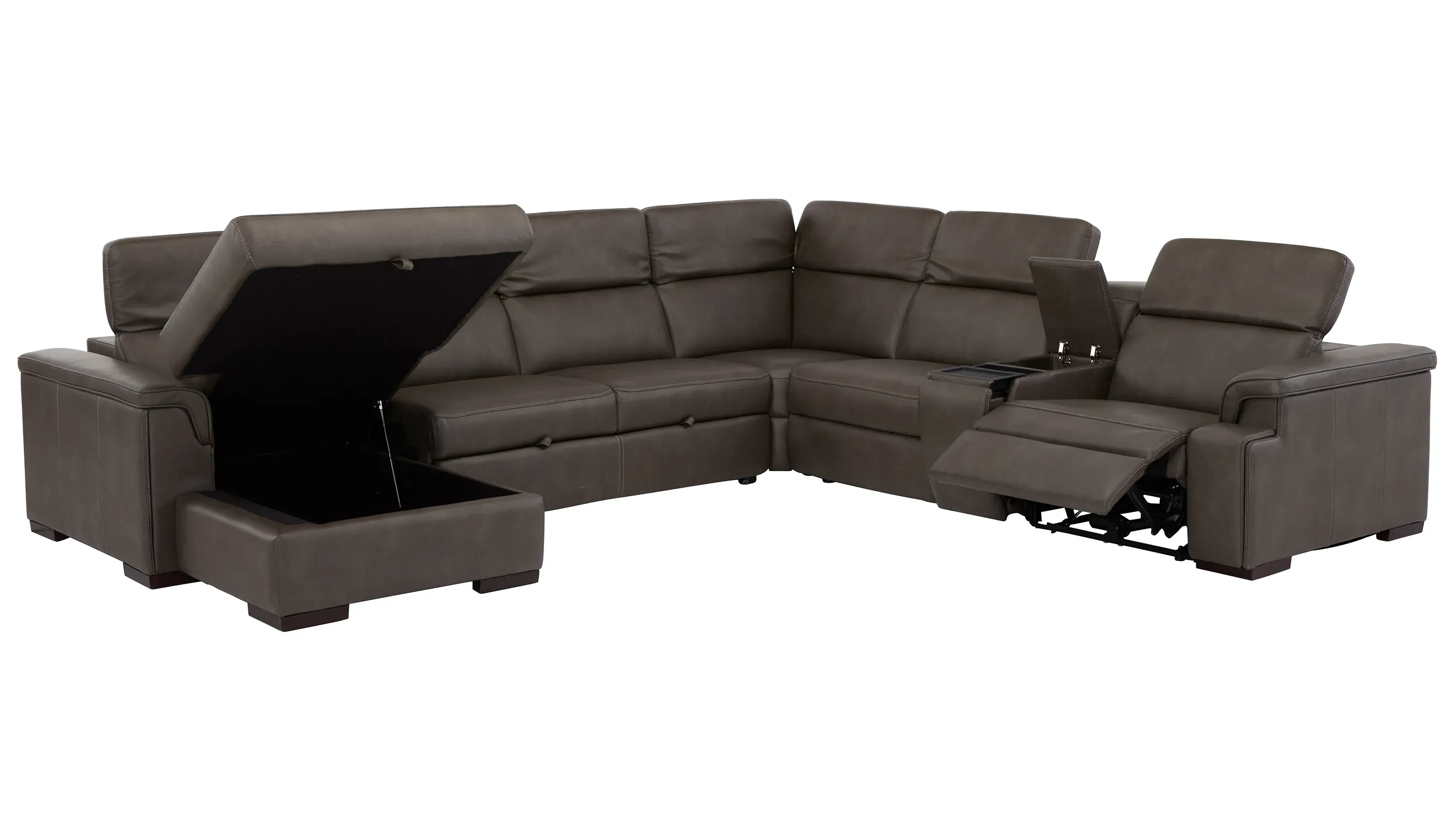 Orion 6-pc. Dual Power Media Sectional w/ Speaker Headrest