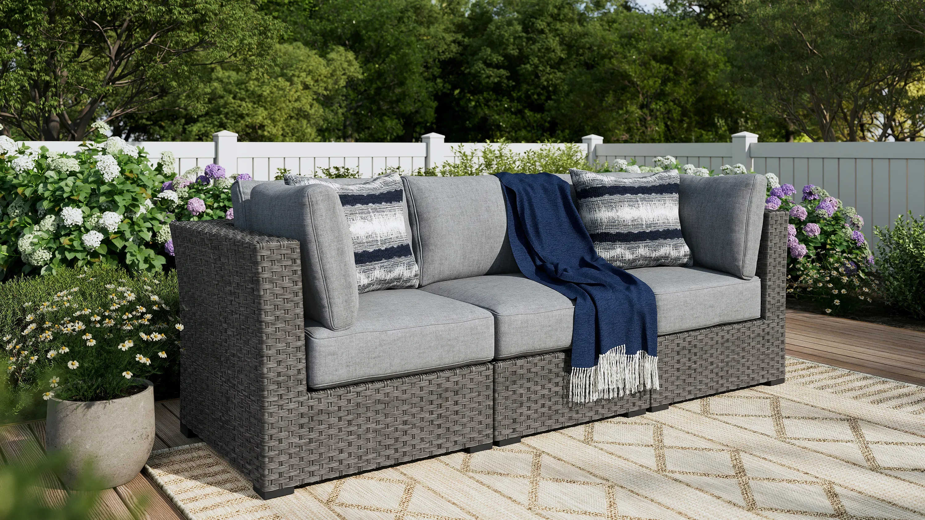 Palm Isle 3-pc. Outdoor Sofa | Raymour & Flanigan
