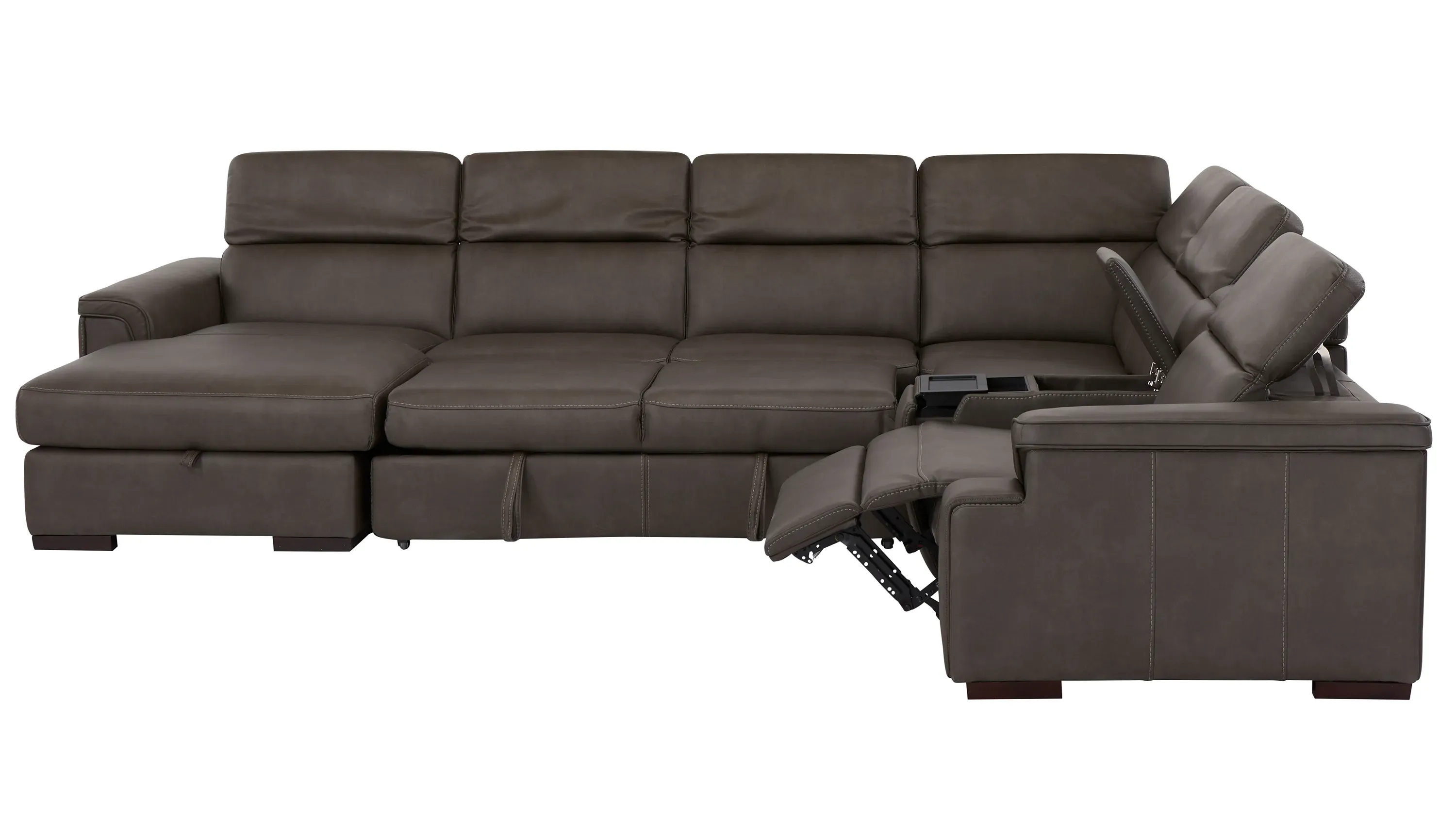 Orion 6-pc. Dual Power Media Sectional w/ Speaker Headrest