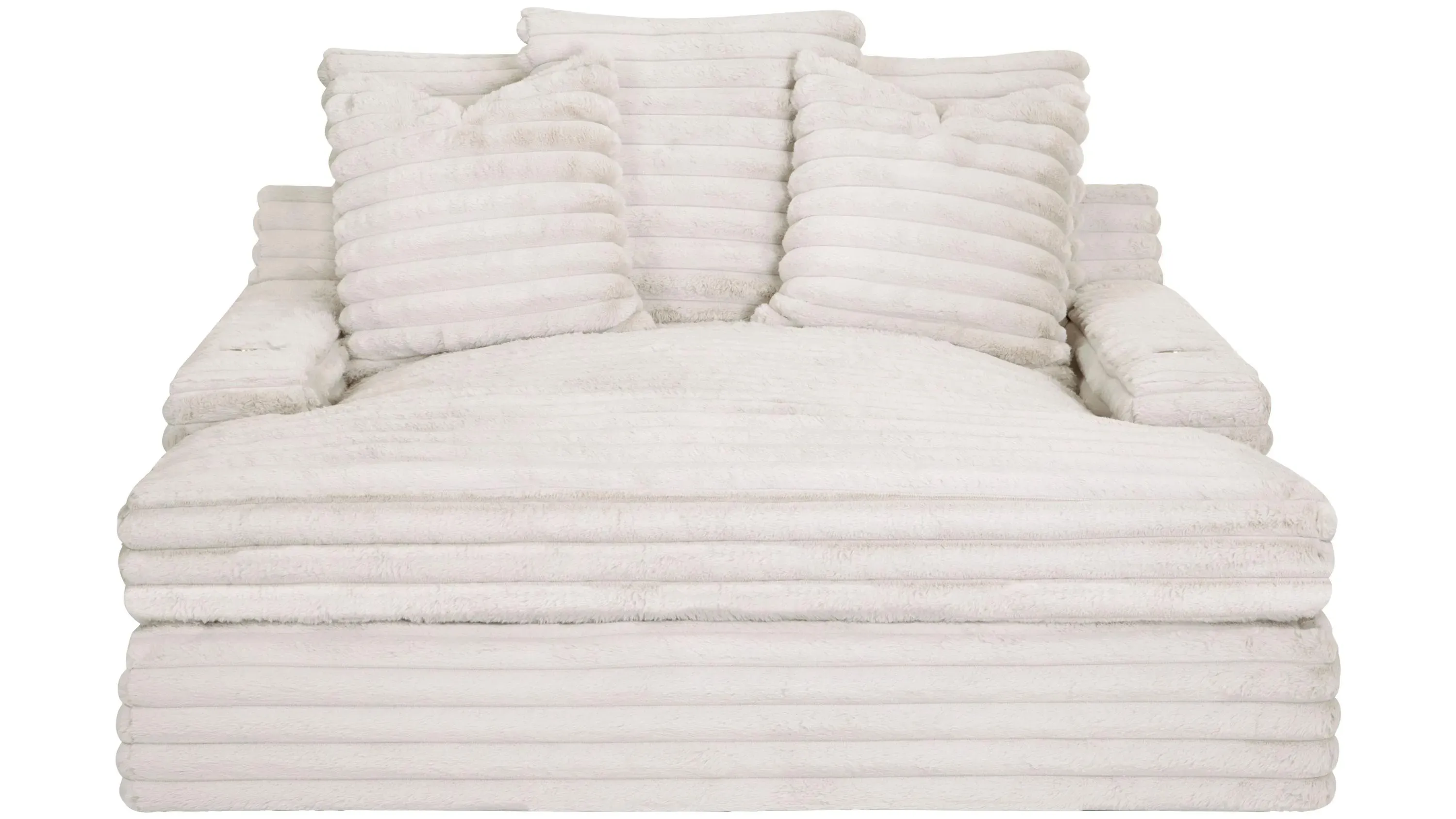 Woolly Chaise w/ Cup Holders and USB Ports