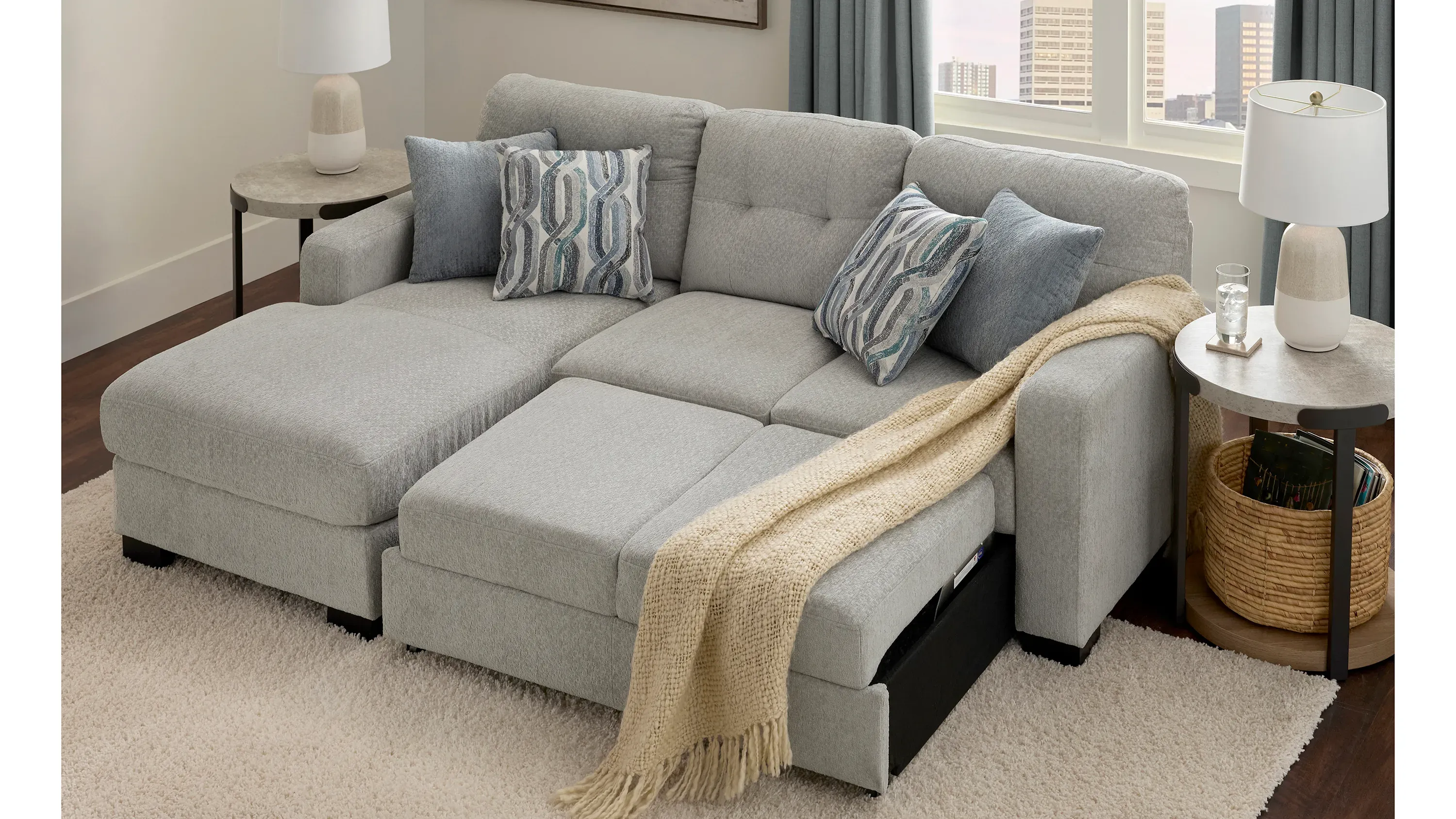 Pierce 2-pc. Sofa Chaise w/ Pop Up Sleeper