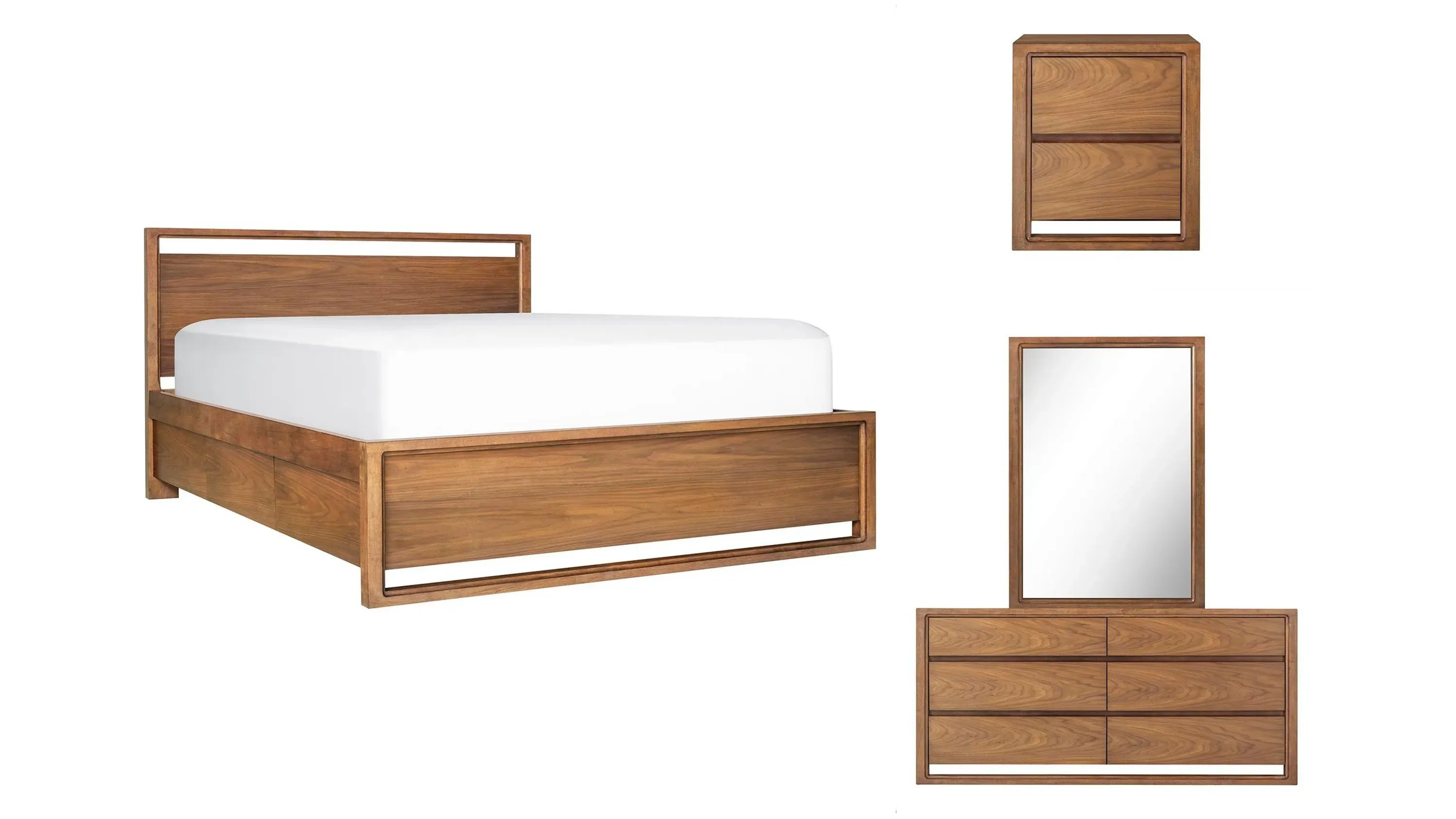 Aversa 4-pc. Bedroom Set w/ 2-side Storage Bed and 2-Drawer Nightstand