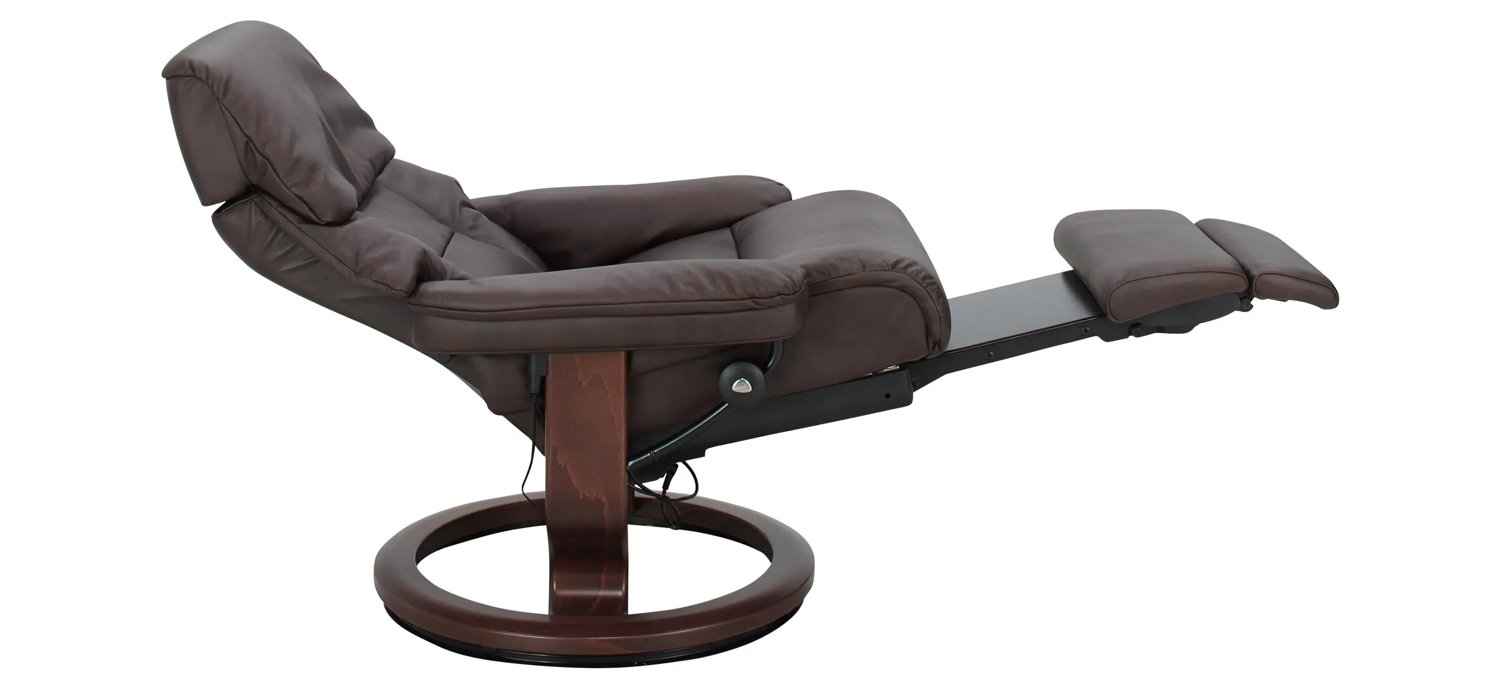 Stressless Ruby Medium Power Leg and Back Recliner in Brown by Stressless